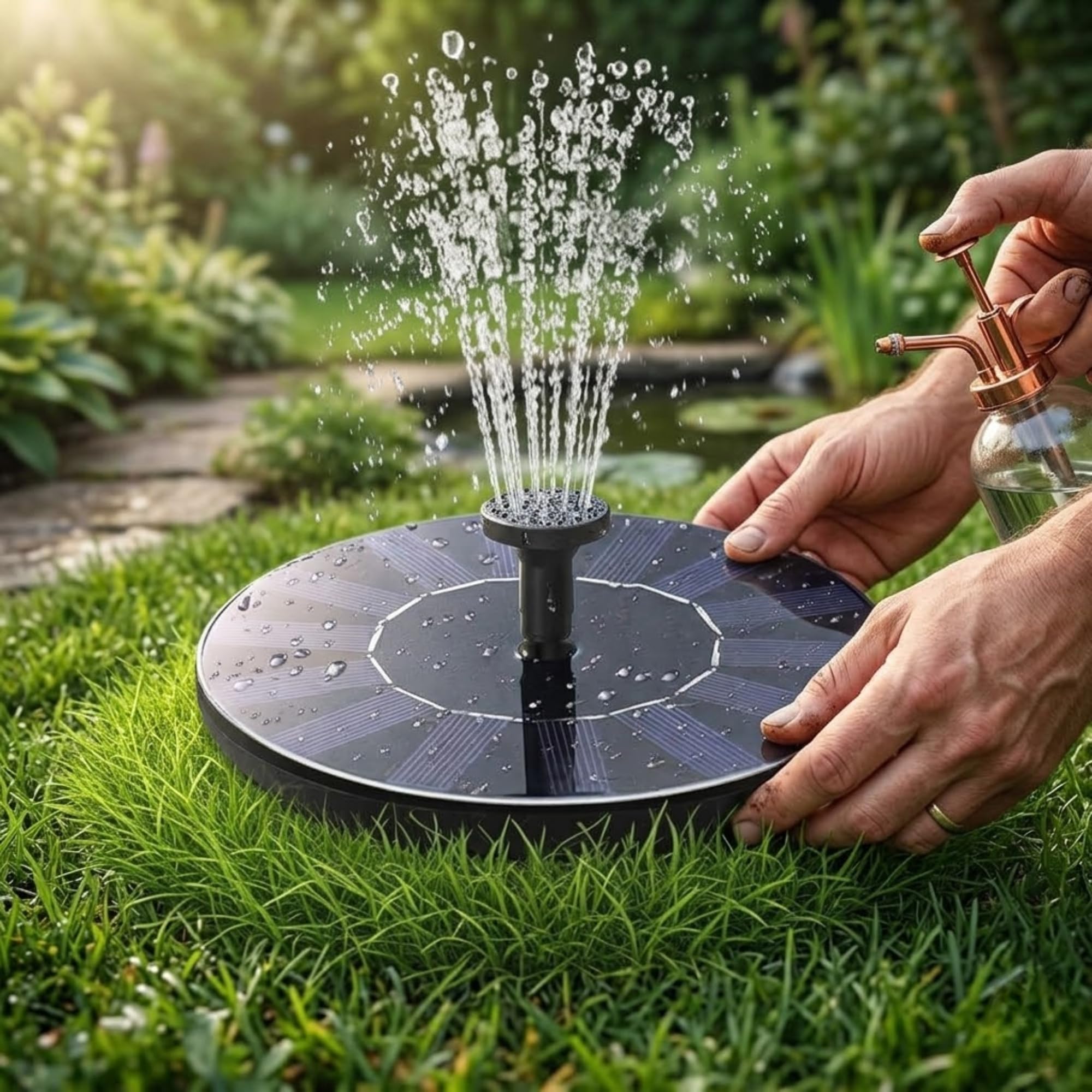 Mabron (3 Years Warranty) Solar Fountain Pump for Bird Bath, Floating Water Fountain with Multiple Spray Modes, Solar Powered Outdoor Water Pump for Garden Pond Pool Decoration-image-43