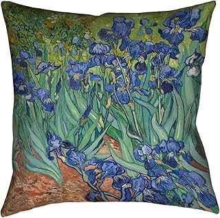 ArtVerse Vincent Van Gogh Irises x (Pillow Cover Only) Pillow-Faux Linen (Updated Fabric) Double Sided Print with Conceale...
