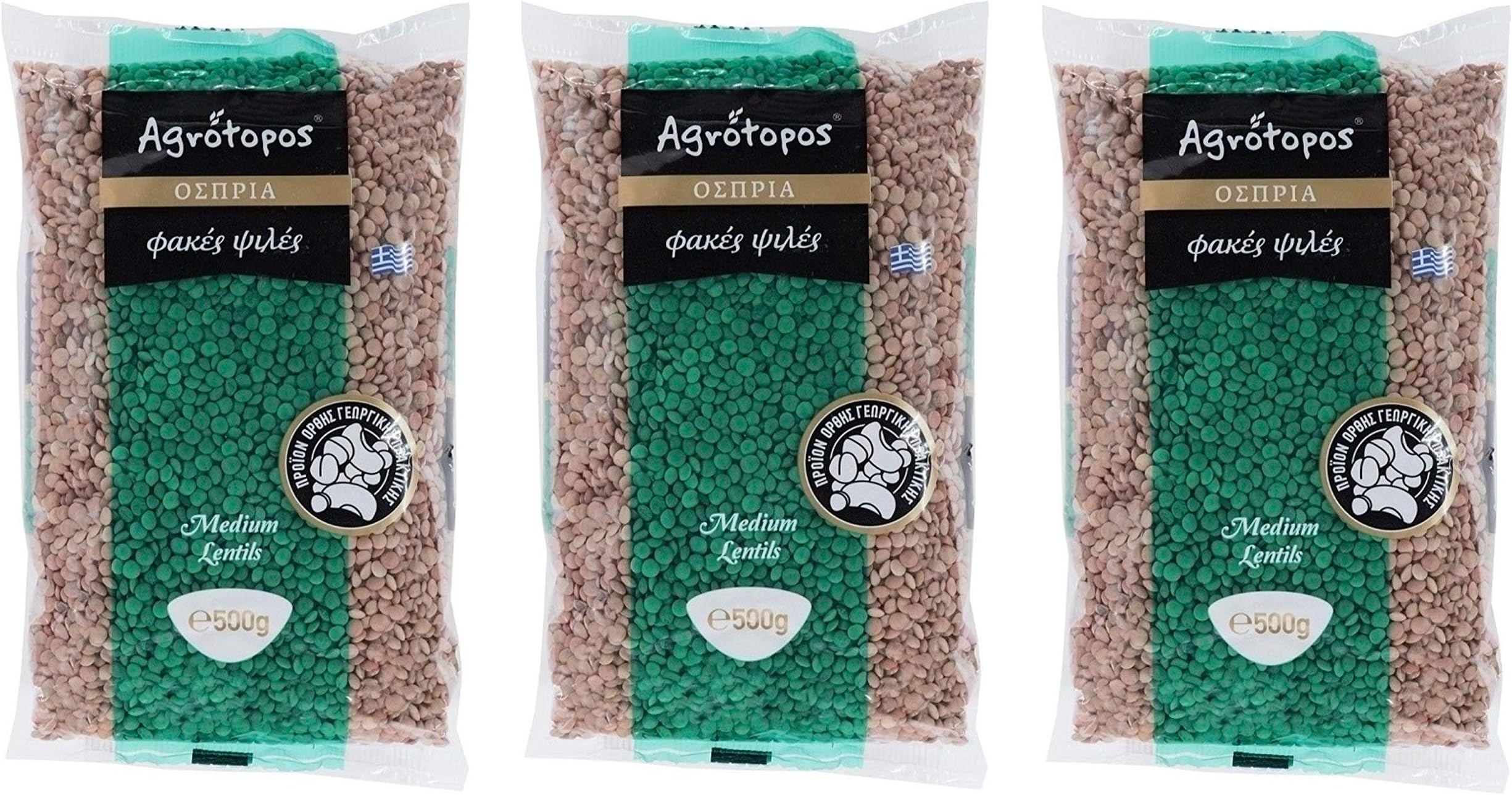 Greek Lentils | Traditional Legumes Variety |1,5kg ( Pack of 3 Bags of 500g Each )