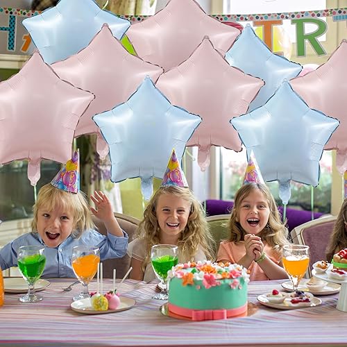 Miniatura 88 de KALOR Globos de Mylar de estrella rosa intenso de 18 pulgadas, 10 globos de helio en forma de estrella para bodas, baby shower, decoraciones de Rosa