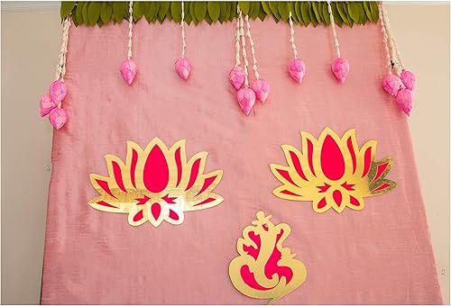 Desi Favors Guirnalda de hojas de mango de seda artificial para puerta, toran verde para decoración india, telón de fondo, boda, Diwali, Pooja,