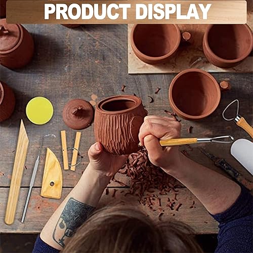 Miniatura 2 de LINPHCEY Juego de 8 herramientas para esculpir arcilla, perfecto para modelado de polímero al aire seco, para principiantes y profesionales, ideal