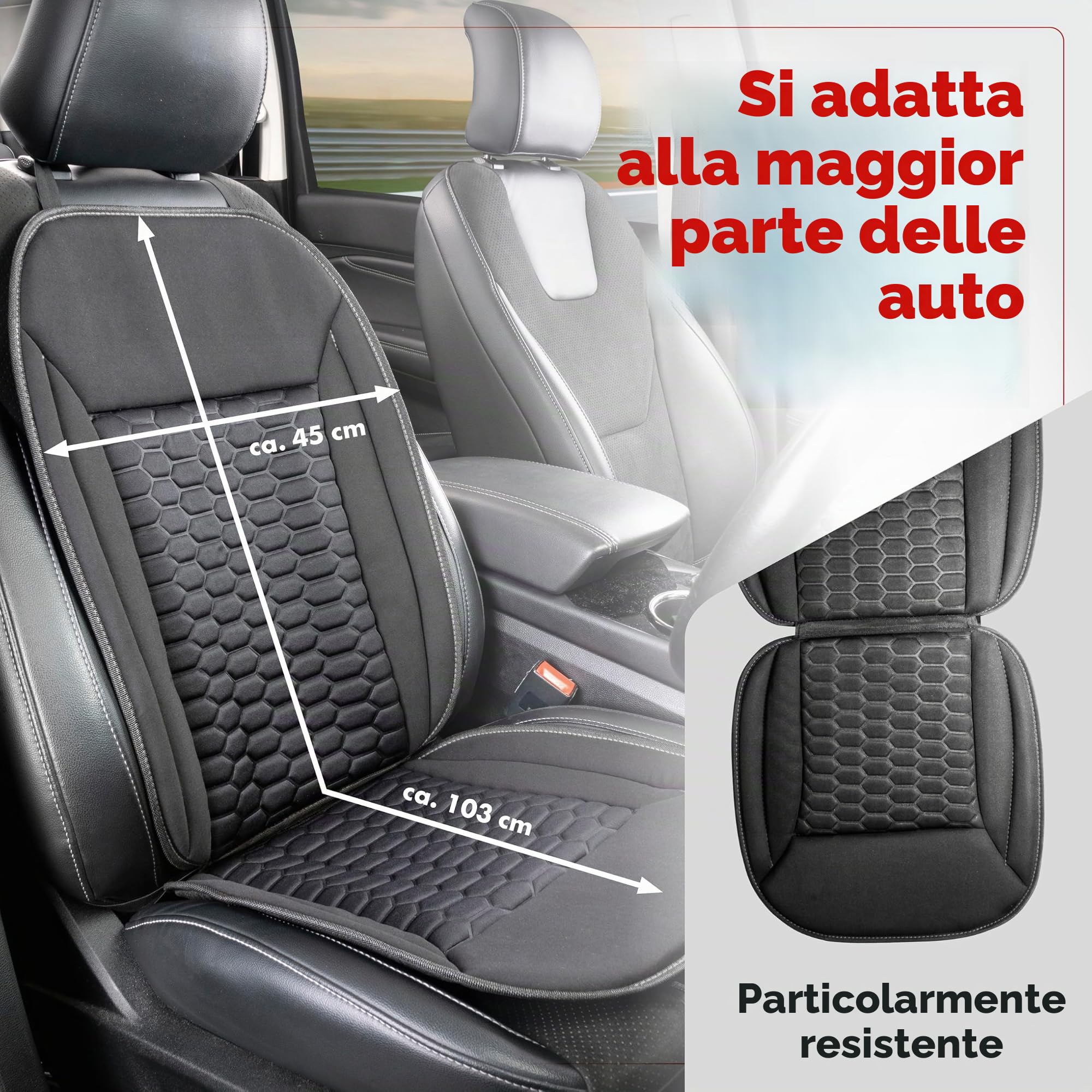 Walser Coprisedile auto Valtteri, Coprisedile auto universale nero/grigio, Rivestimento veicolo Sport Optics, Protezione sedili anteriori veicolo