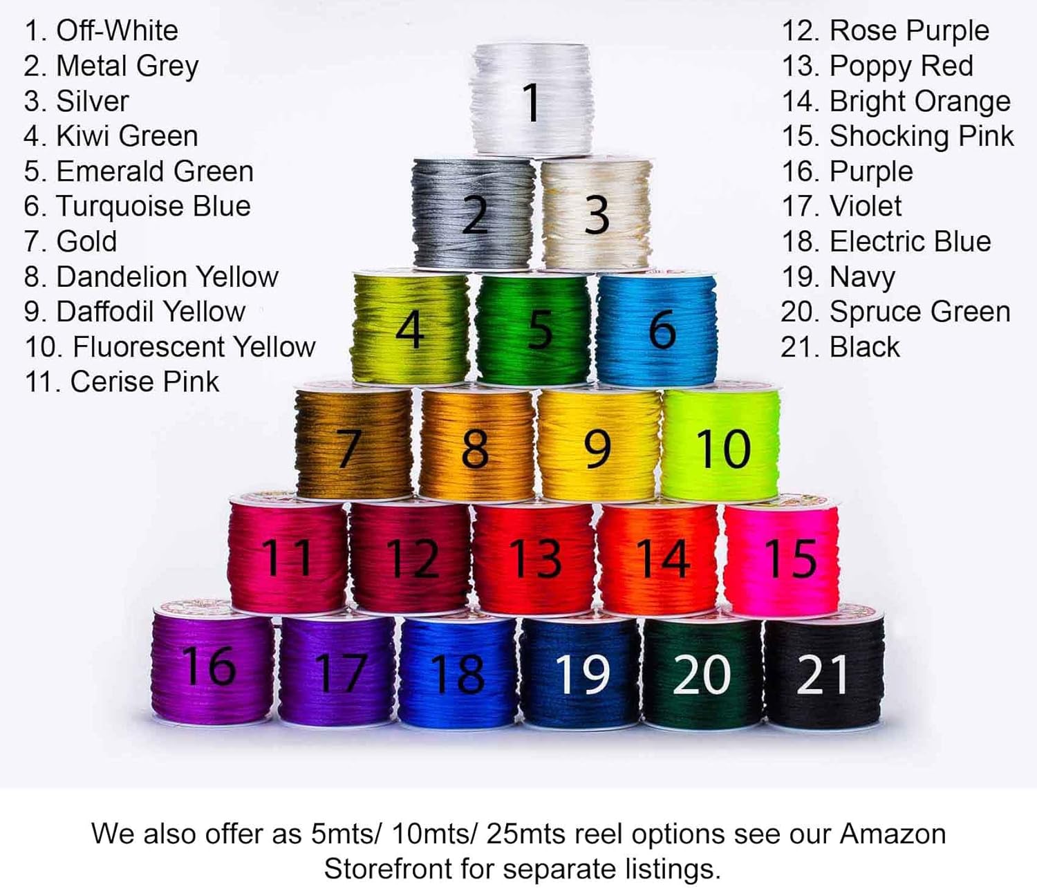 Neotrims 2mm Satin Rat Rats Tail Cord Rope Decorative Ribbon 22 Colors Value Gift Box Mix. 110 Yards in Total. Amazing Price, Prefect Idea for Christmas, Birthdays and Crafts Enthusiasts.