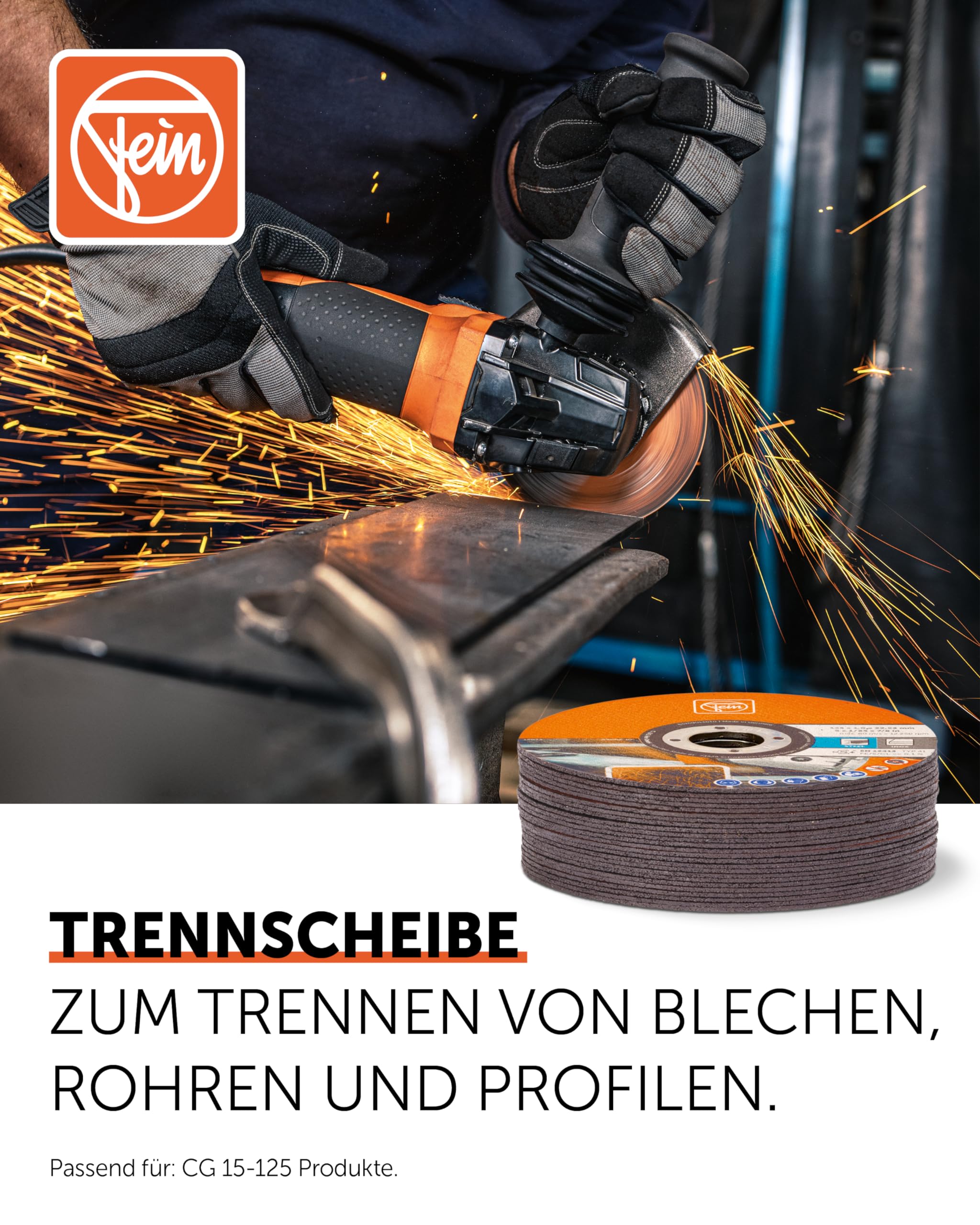 Fein Tarcza tnąca, 25 sztuk (125 mm, 1 mm, do blach, rur, profili) 63709013010