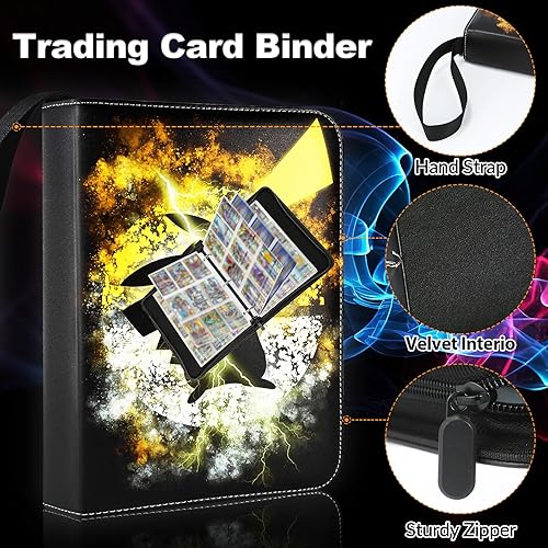 Miniatura 5 de YINRTELM Carpeta de tarjetas con 990 bolsillos para tarjetas intercambiables, con 55 páginas y 9 bolsillos para 990 tarjetas, tarjetero para