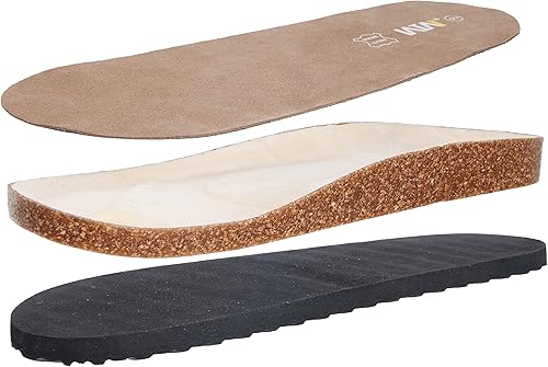 Miniatura 8 de WTW Sandalias con plantilla de corcho para hombre, zapatos deslizantes de playa con correa ajustable de hebilla de metal para hombre, estilo casual