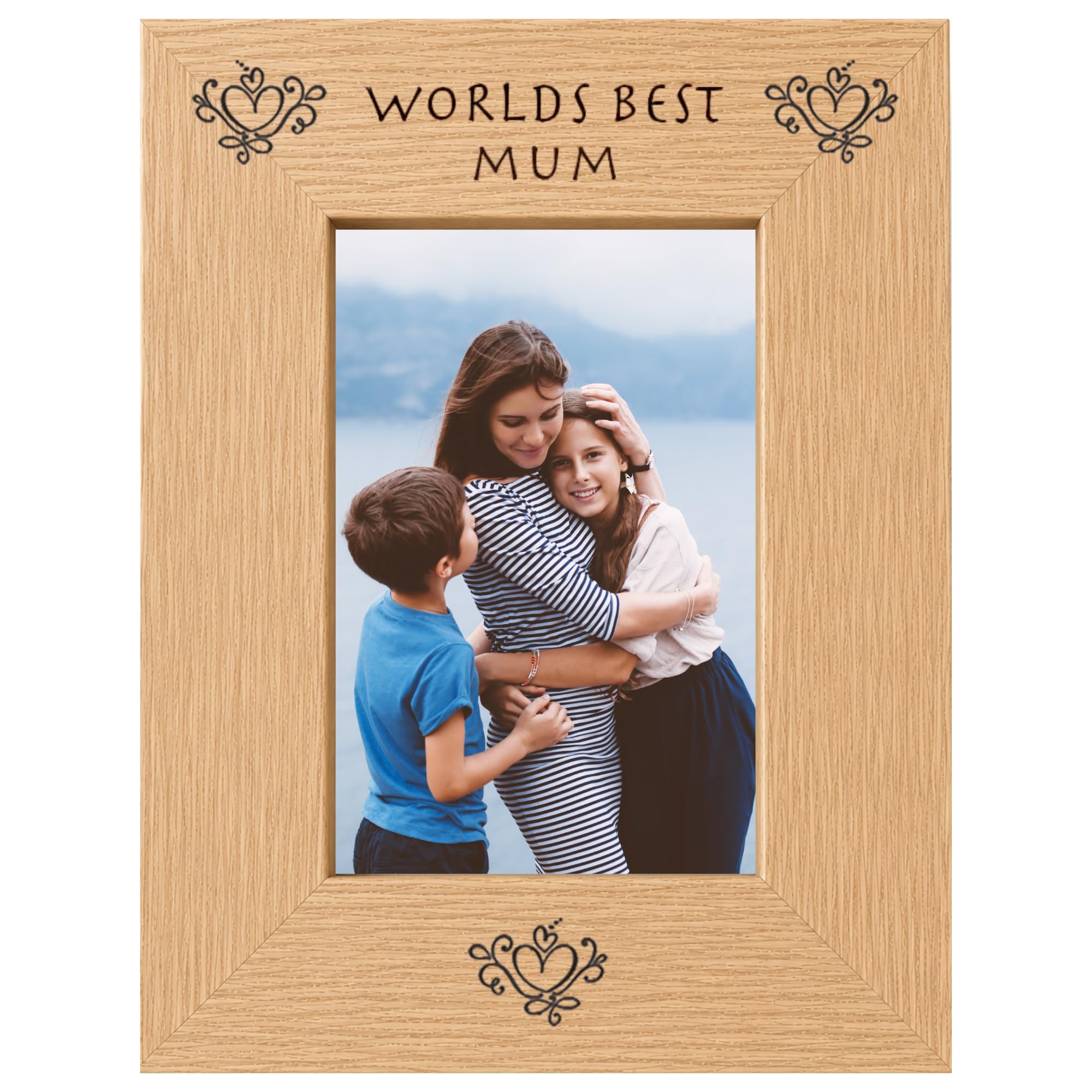 Worlds Best Mum 6x4 Oak Effect Photo Picture Frame Keepsake Gift