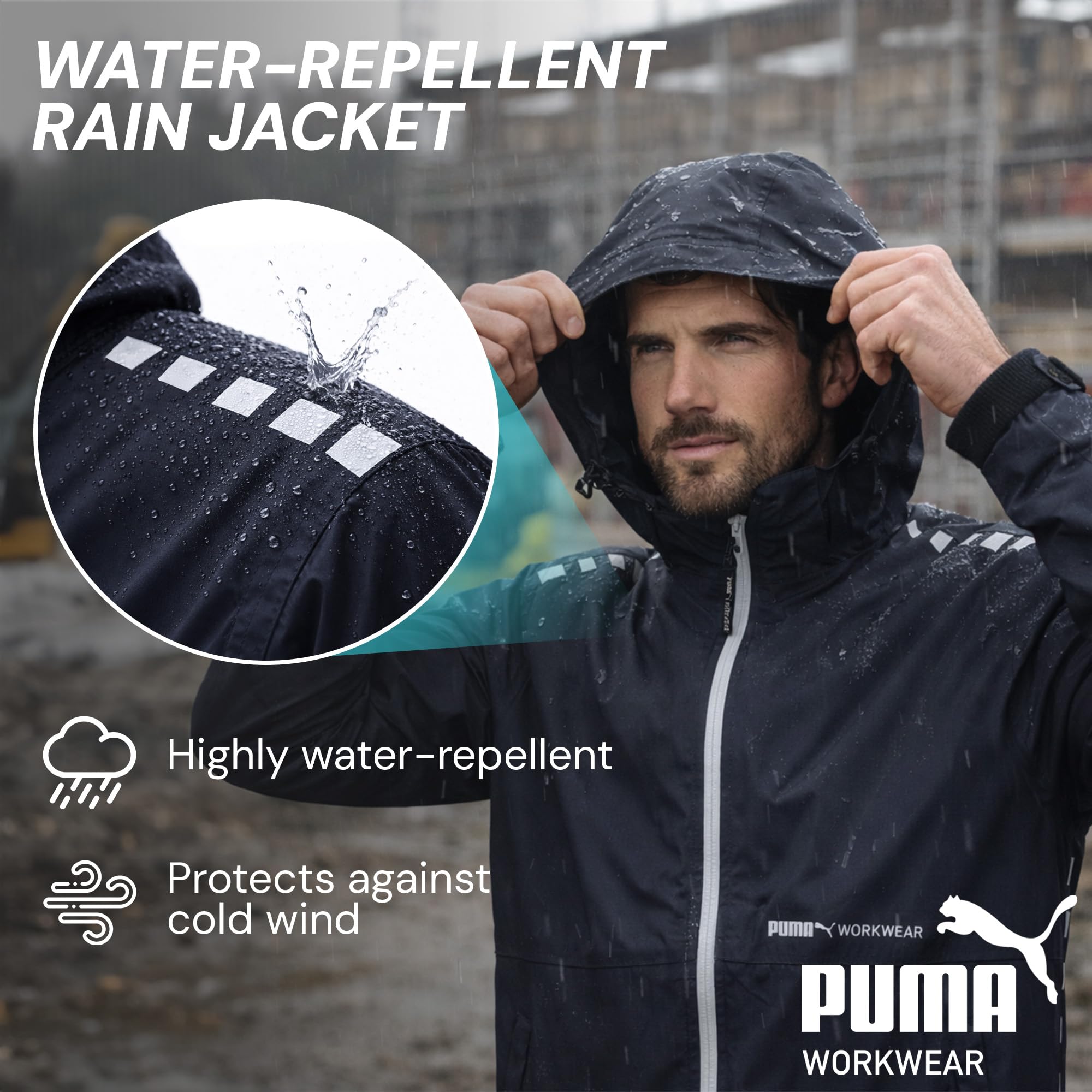 PUMA WORKWEAR kurtka przeciwdeszczowa – wytrzymała kurtka na każdą pogodę do użytku na zewnątrz – kurtka robocza