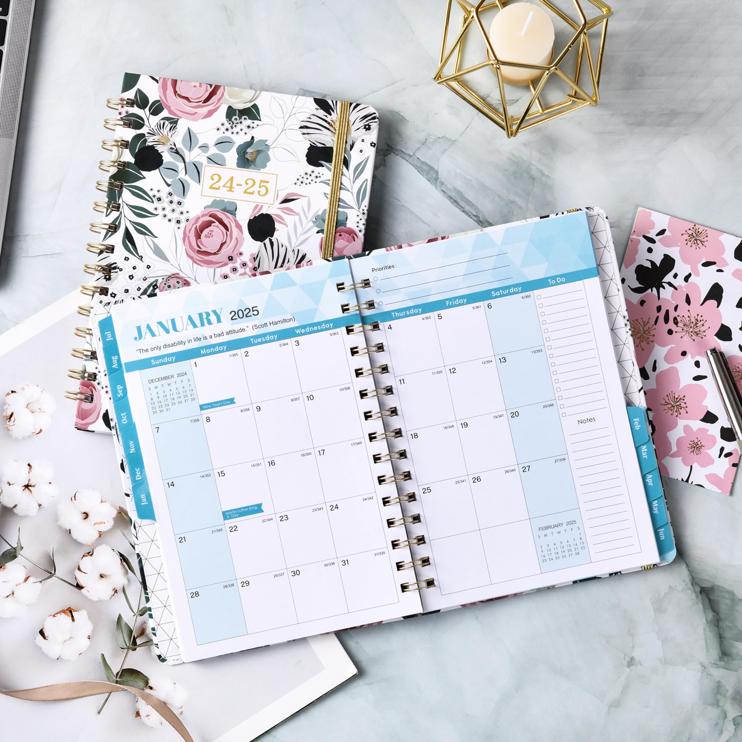 Academic Planner - 2024-2025 Weekly & Monthly, 6.3" x 8.4", Hardcover with Back Pocket
