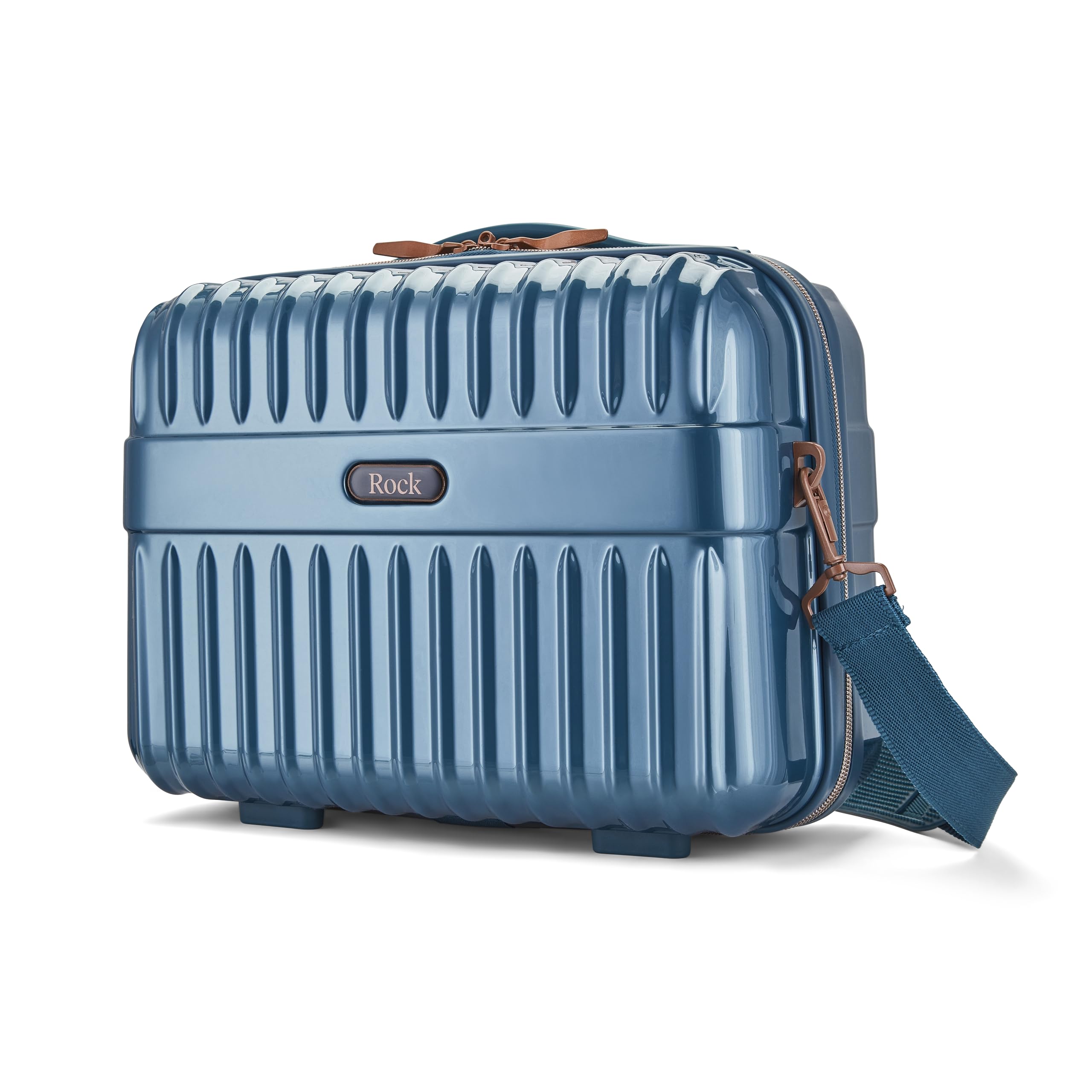 Rock Selene - Maletas rígidas, diseño elegante, ruedas giratorias de 360 grados, mango telescópico, acabado metálico, detalles de cobre y cerradura de combinación TSA, pequeño, mediano, grande y