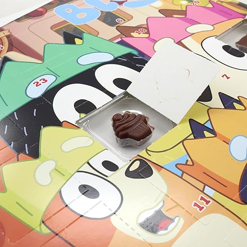 Miniatura 6 de Bluey - Calendario de Adviento con cuenta regresiva para Navidad 2023, 24 días con chocolate, 1.76 onzas