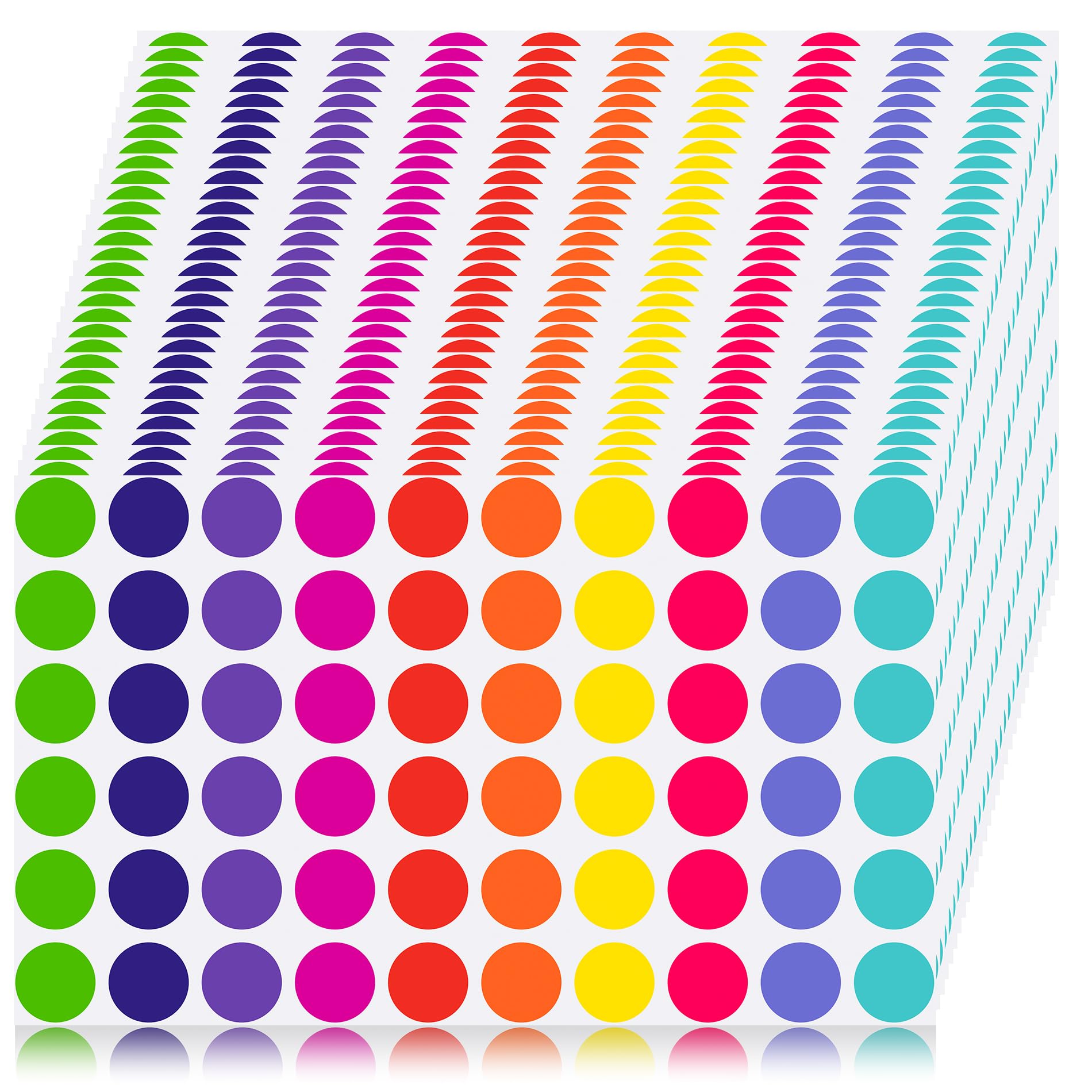Snapklik.com : 3/4" Colored Dot Stickers, 3000 PCS Label Sticker Round ...