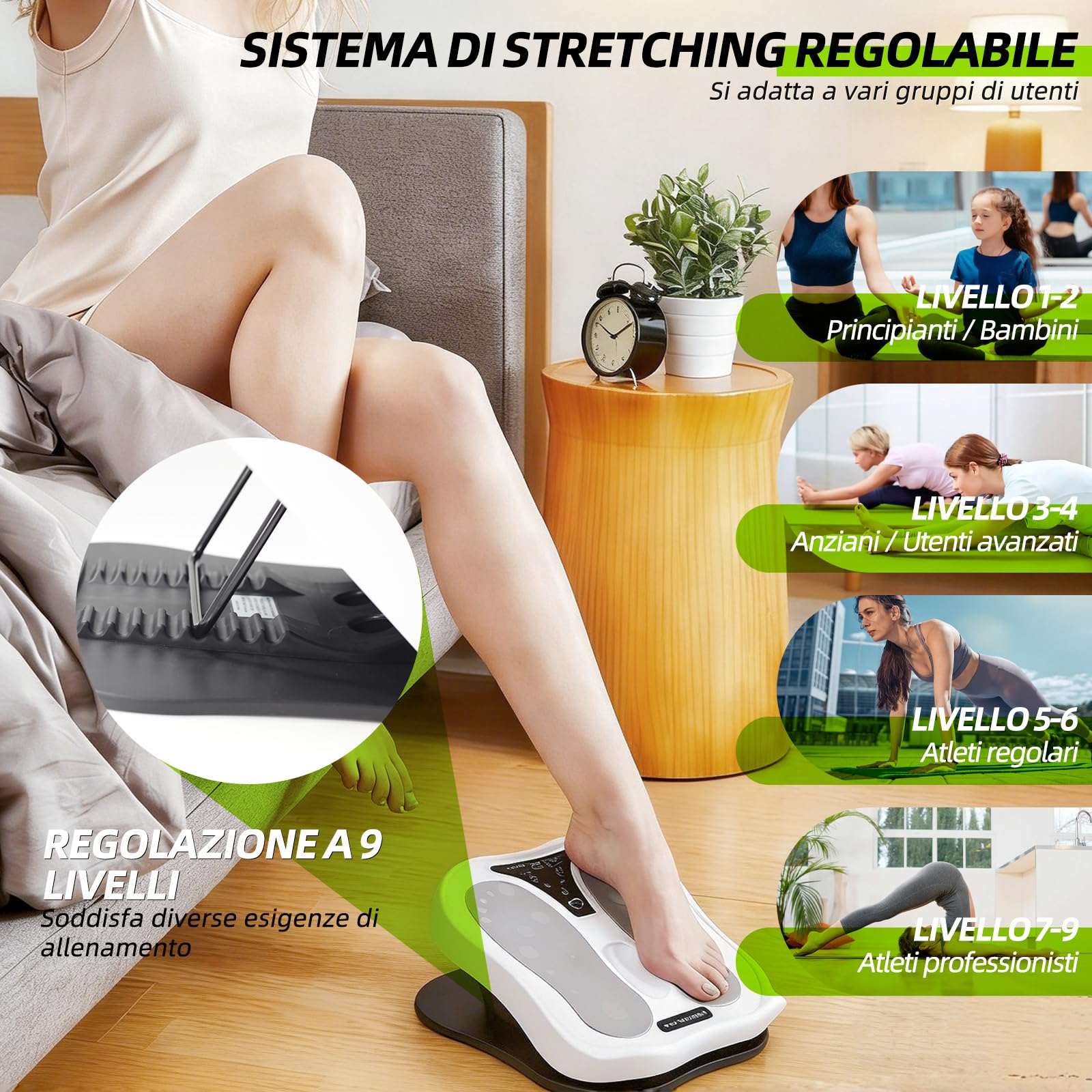 Massaggiatore per piedi ricaricabile, stimolatore circolatorio con EMS e TENS, con 4 cuscinetti elettrodi per alleviare il dolore e migliorare la circolazione sanguigna, massaggiatore per piedi