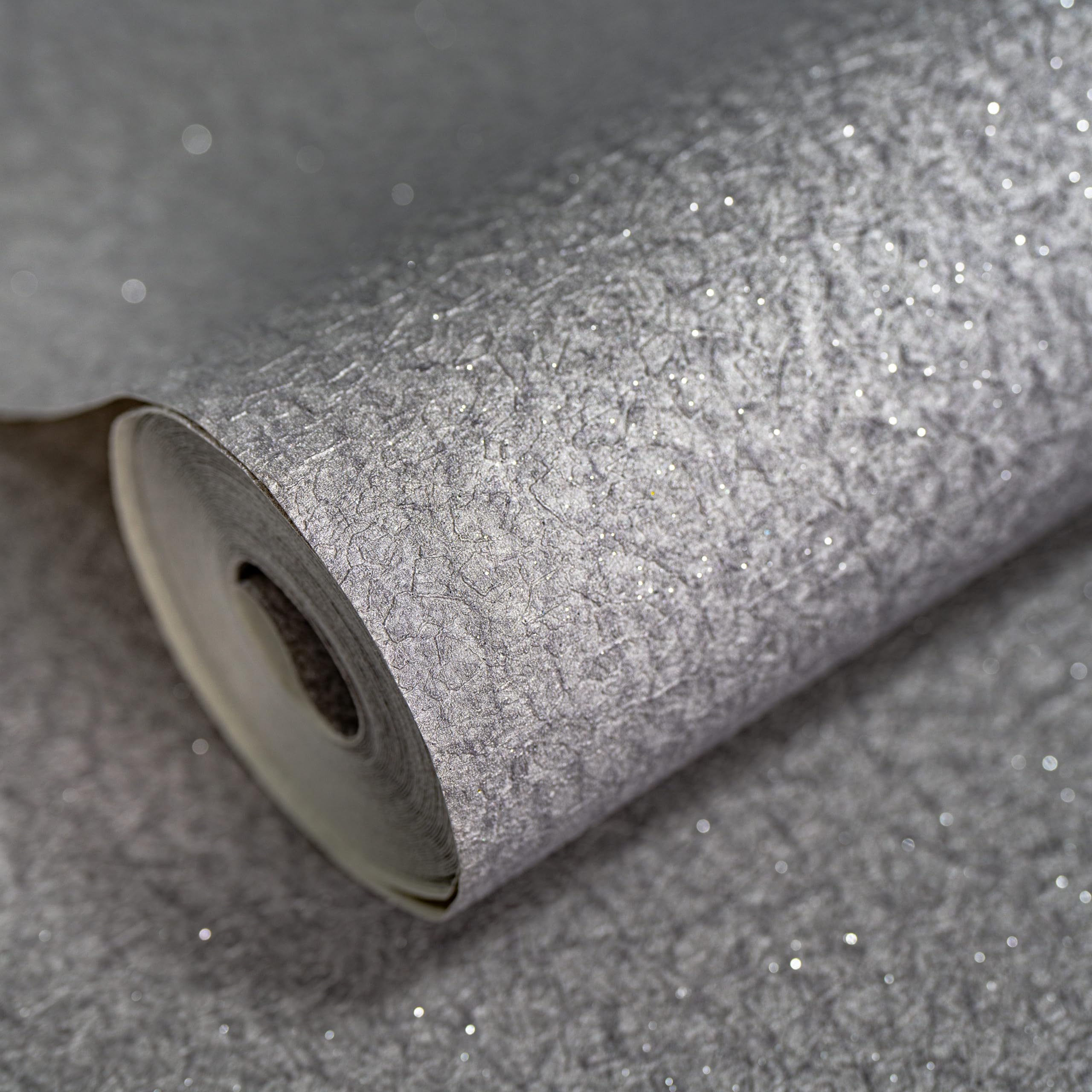 wolpin Wallpaper Non-Woven Non-Adhesive 53CM X 9.5M (± 3%) Textured Grey Glitter Wallpaper with Subtle Shine Home Office, Wall Decor, Grey (B0DGR5VFZ8) Amazon Price History, Amazon Price Tracker