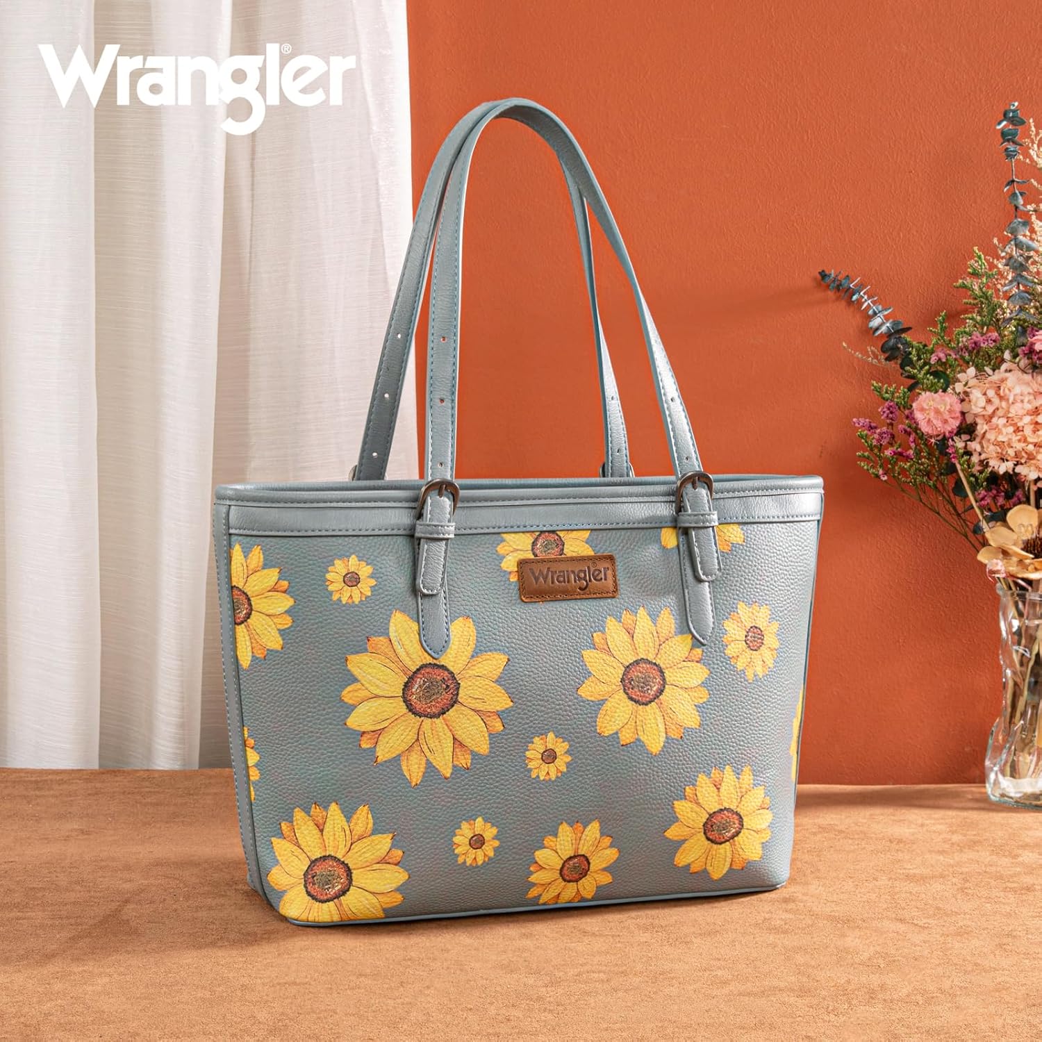 Montana West Wrangler Tote Bag for Women Memory-Keeper Sunflower Purse Western Floral Shoulder Bag