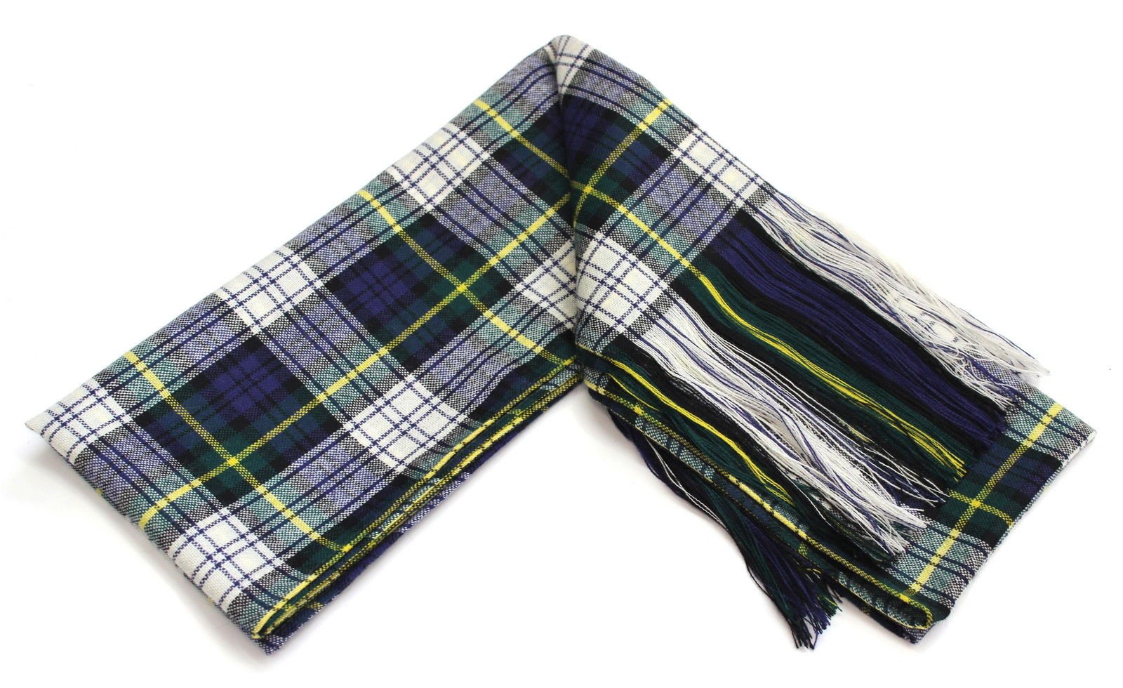Ib Blue Authentic Dress Gordon Tartan 100% Wool Full Sash - Made In Scotland