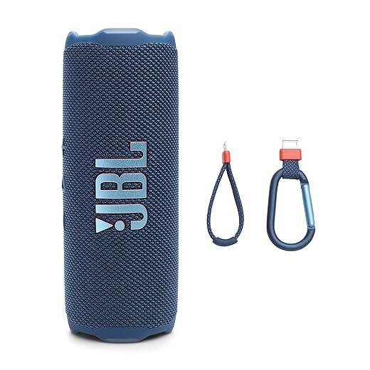 JBL Flip 7 - Portable Waterproof and Drop-Proof Speaker, Bold Pro Sound with AI Sound Boost, 16Hrs of Playtime, and PushLock System with Interchangeable Accessories (Blue)