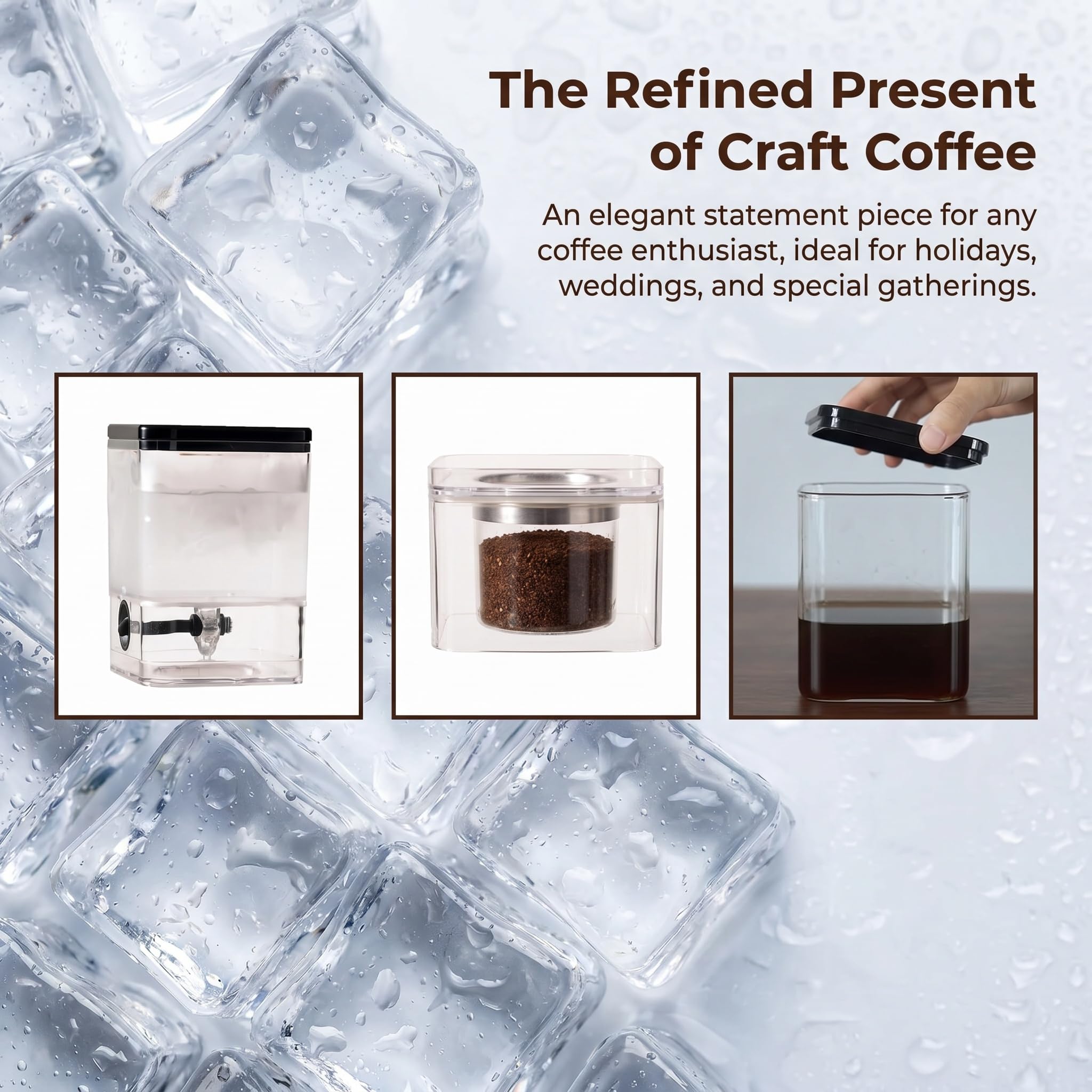 Cafetera De Goteo Cold Brew, 500 Ml, con Goteo De Velocidad Ajustable, Filtro De Acero Inoxidable, Prepara De 2 A 4 Tazas, Infusión Suave, Ideal para El Hogar Y La Oficina