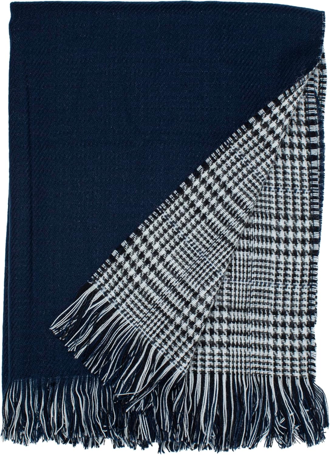 Women Winter Oversize Shawl, Blanket Scarf, Soft Warm Double Sided Pashmina Shawl, Houndstooth Wrap Long Scarf - Image 6