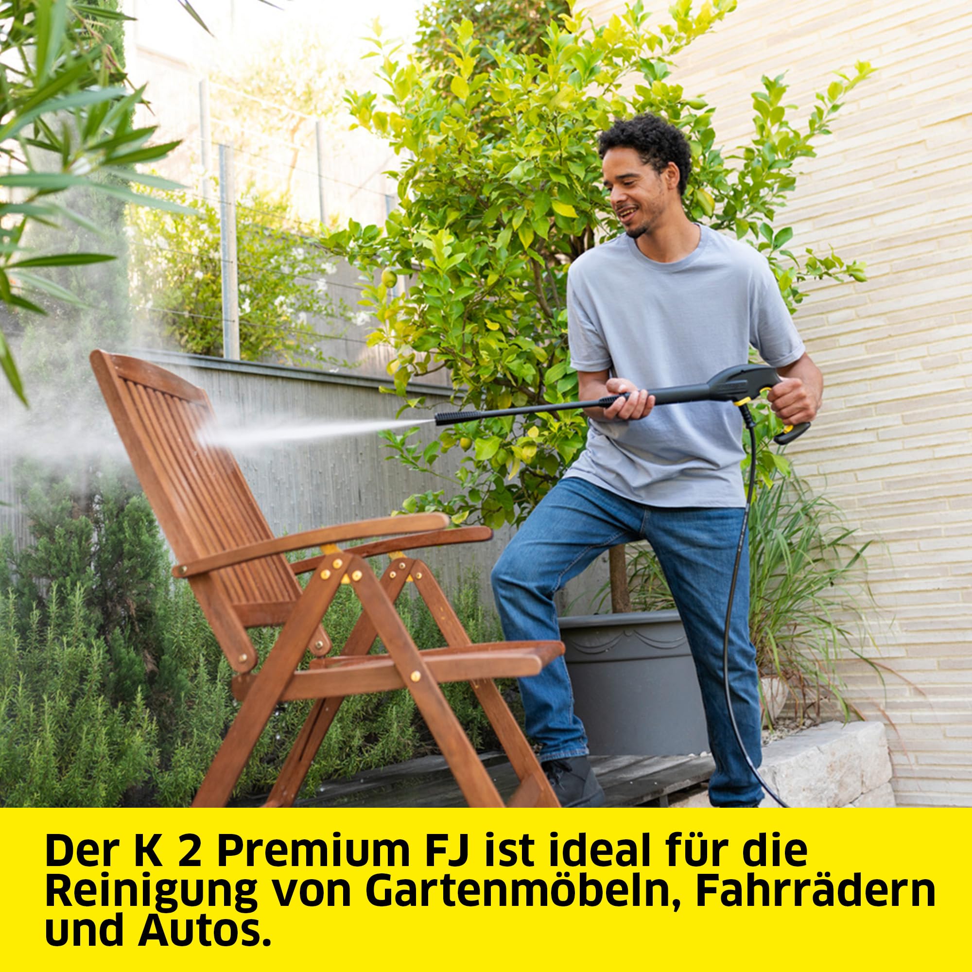 Kärcher Hochdruckreiniger K 2 Premium FJ Home, 110 bar, 360 l/h, 20 m²/h, HD-Pistole, Dreckfräser, Schaumdüse