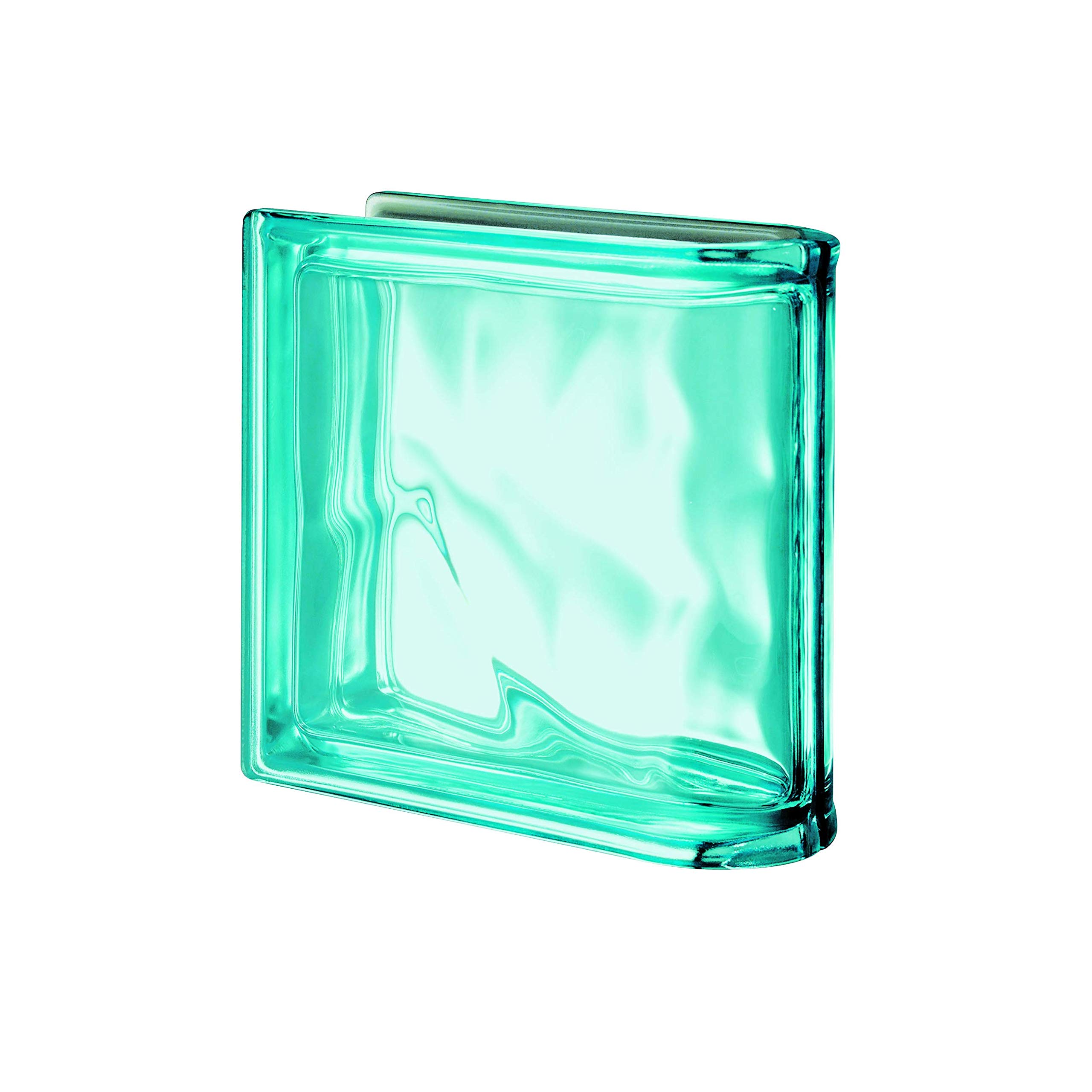 Bloque de vidrio ondulado terminal lineal con acabado metalizado premium de 8cm
