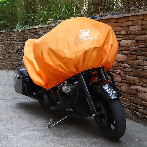 Miniatura 10 de X AUTOHAUX Funda para motocicleta, ligera, media cubierta, impermeable, para exteriores, lluvia, polvo, color plateado, tamaño XL, para la mayoría