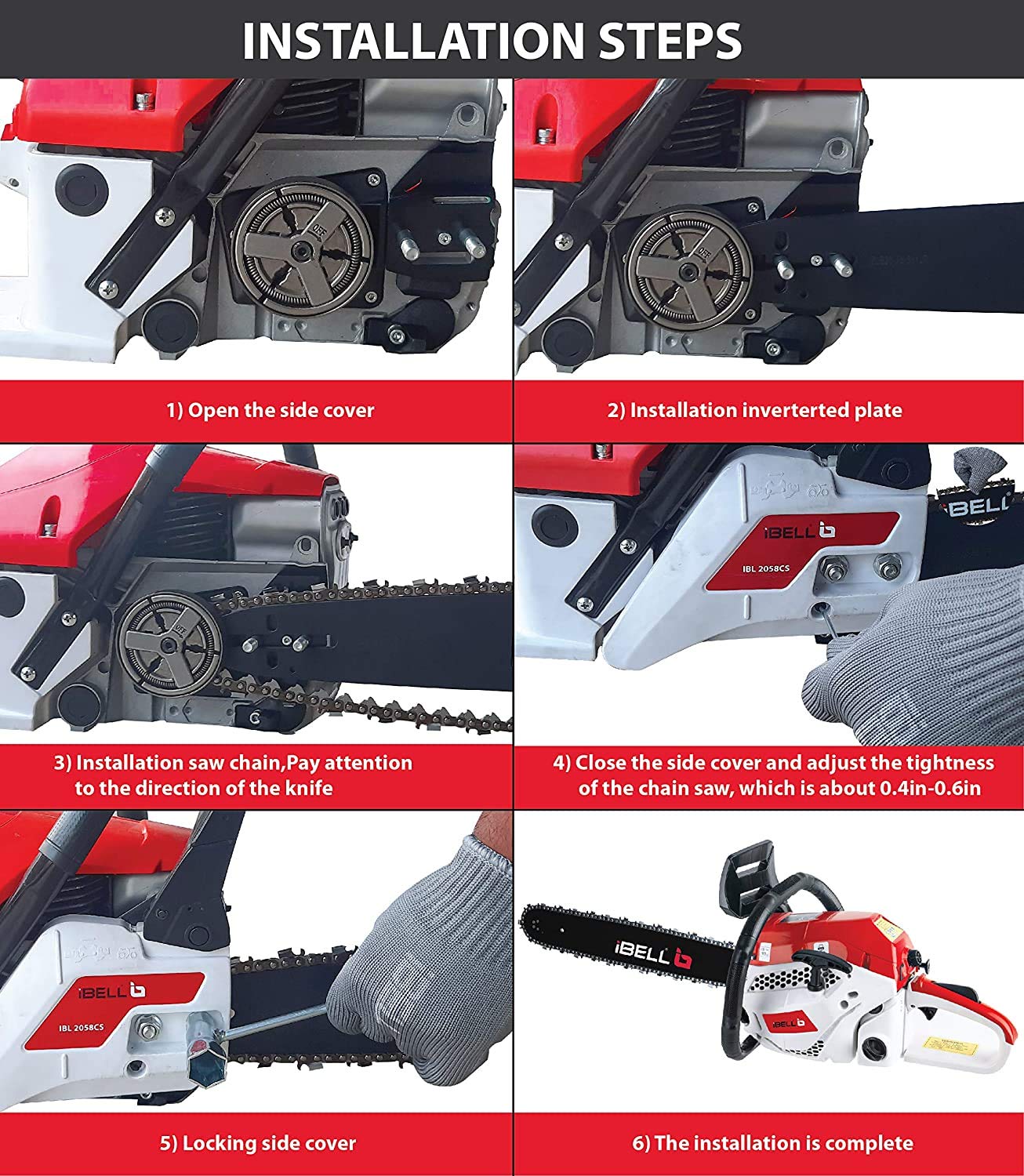 IBELL 20" Petrol Chainsaw - Powerful 58CC -5