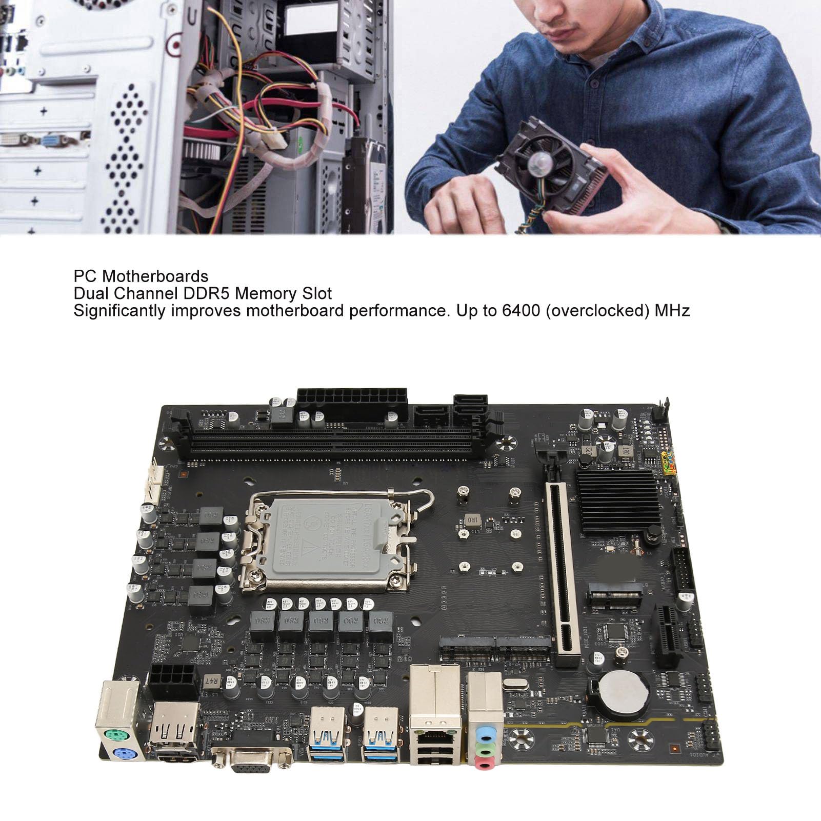 Płyta Głowa do Gier B760 M5 Wifi, Obosługa 12. 13. GeneacJi dla ProcesorOwlGA1700, DDR5 M.2 USB 3.2 Gen2, Stabilny Zasilalak, Trwały Materialiałał