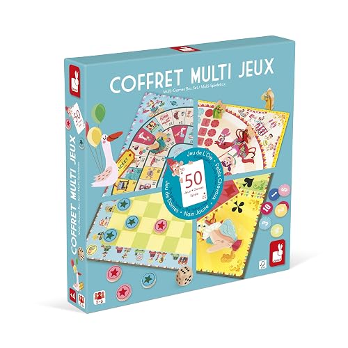 Janod - Coffret Multi-Jeux Carrousel - Jeux de Société Classiques