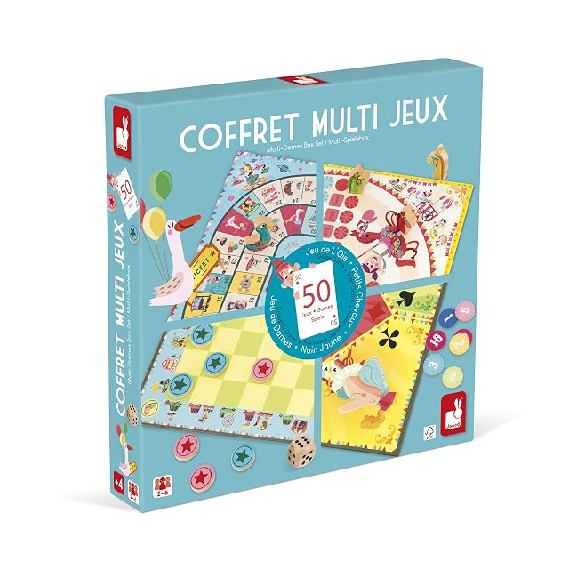 Janod - Carrousel Multi-Games Box Set - Classic Family Games