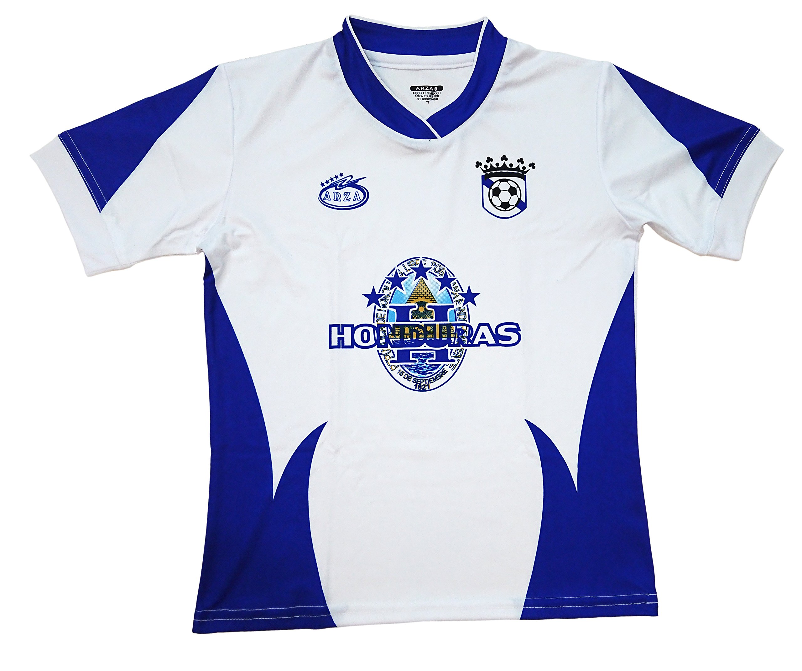 Honduras Youth Soccer Uniform, Home and Away, Jersey and Short, 100% Polyester, Sublimated Design (White, 10)