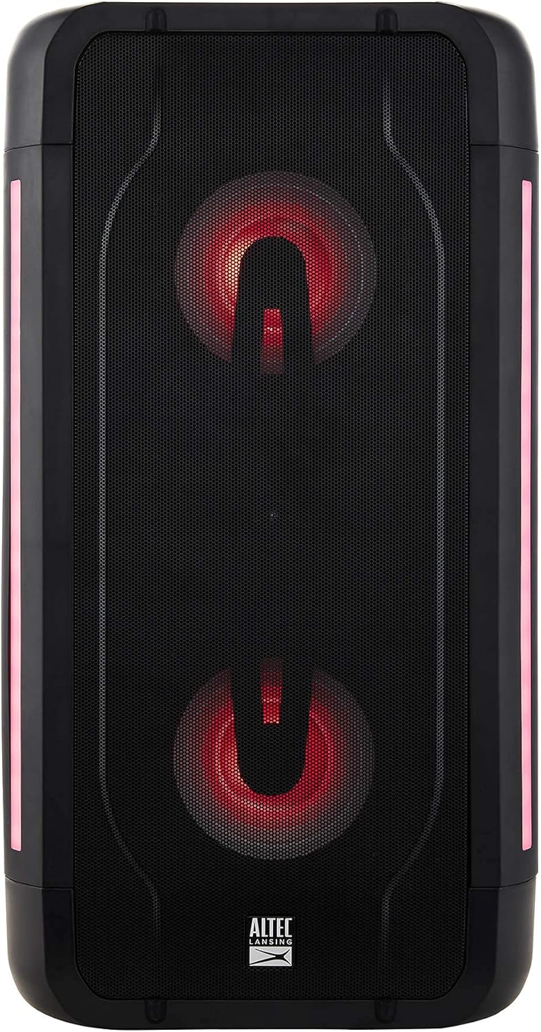 Altec Lansing Shockwave speaker displaying red LED lights
