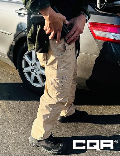 Miniatura 7 de CQR Pantalones tácticos para hombre, resistentes al agua, pantalones cargo Ripstop, ligeros EDC trabajo, senderismo, ropa para exteriores