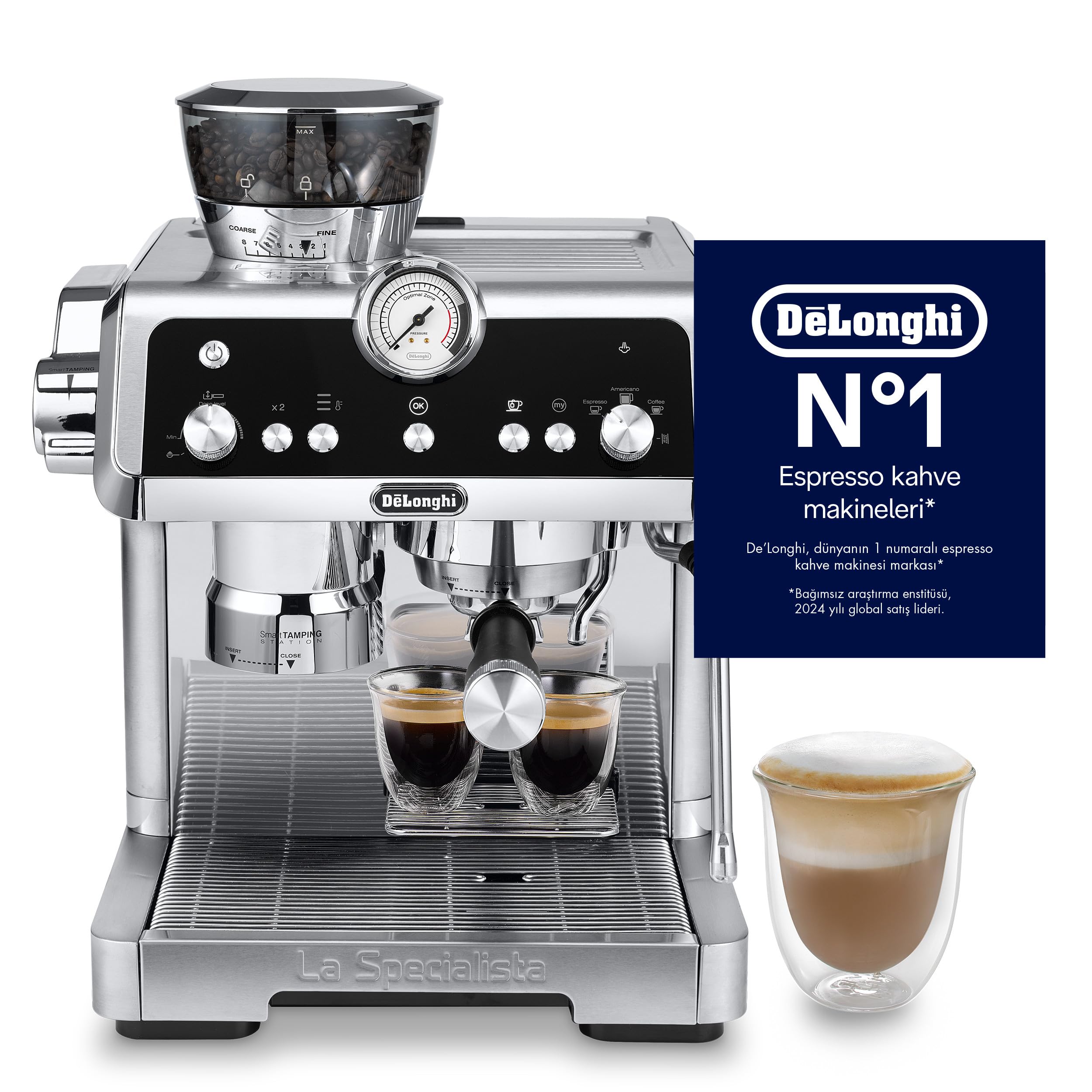 LA SPECIALISTA Bean To Cup Fully Automatic Coffee Machine With Built In Grinder, Americano, Cappuccino, Latte, Macchiato & Espresso Maker For Home & Office EC9355.M