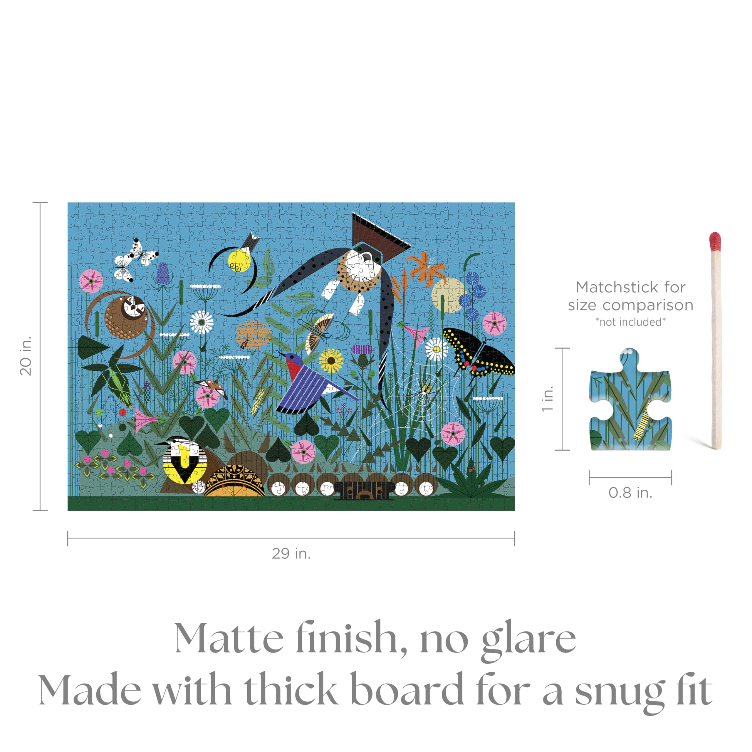 Pomegranate 1000 Teile Puzzle Erwachsene Charley Harpers Wild Summer Matte Finish Eng anliegende Passform