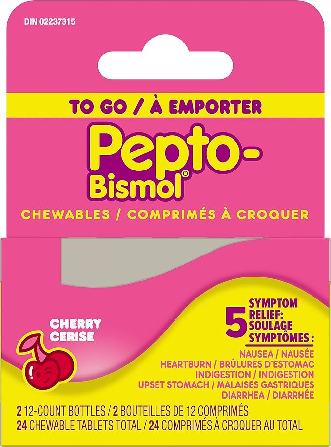 Pepto To Go, Upset Stomach Relief, Diarrhea Relief, Heartburn, Nausea
