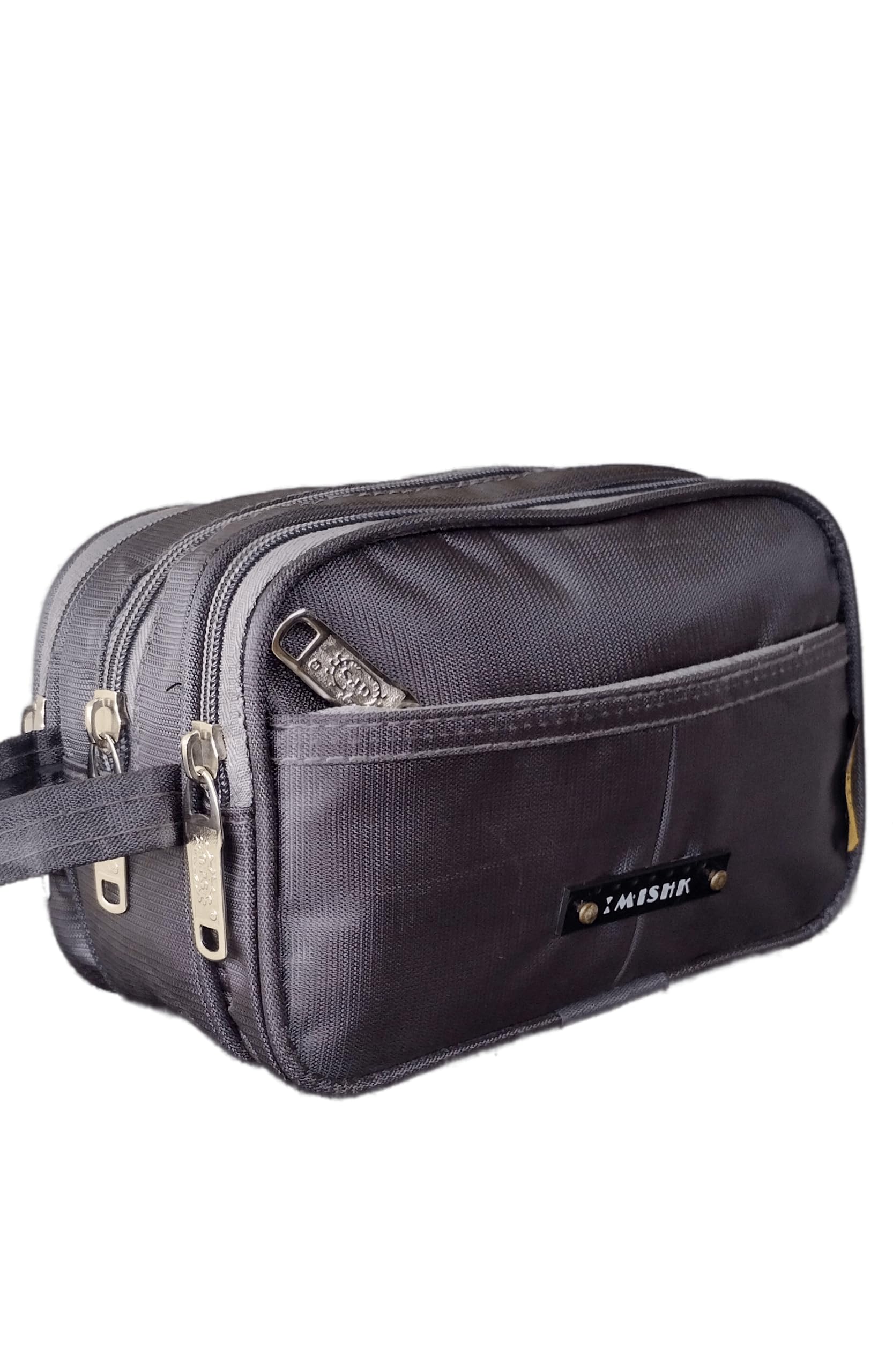 MISHKTravel Toiletry Pouch Organizer Hygiene Pouch Multi-Purpose Bag for Men and Women/Shaving Kit Pouch Dopp Kit for Men - Grey