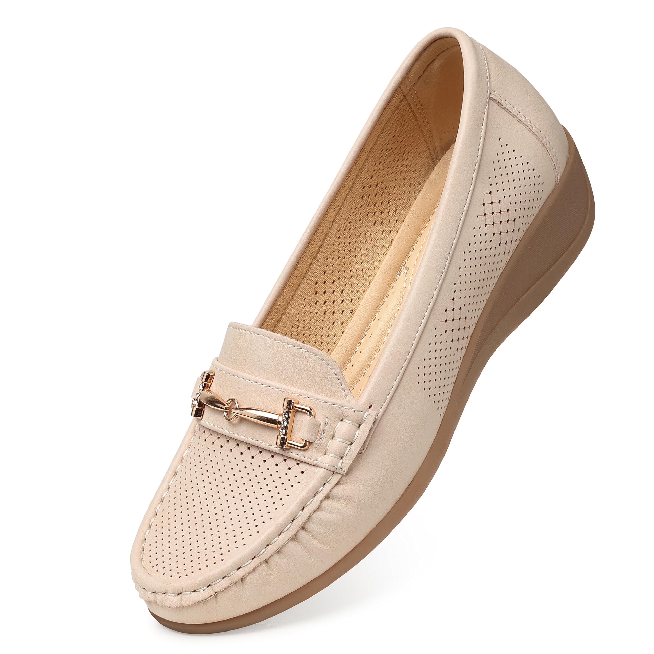 SHIBEVER Women Loafers Slip On Penny: Flats Driving Dressy Casual Comfortable Boat Loafer