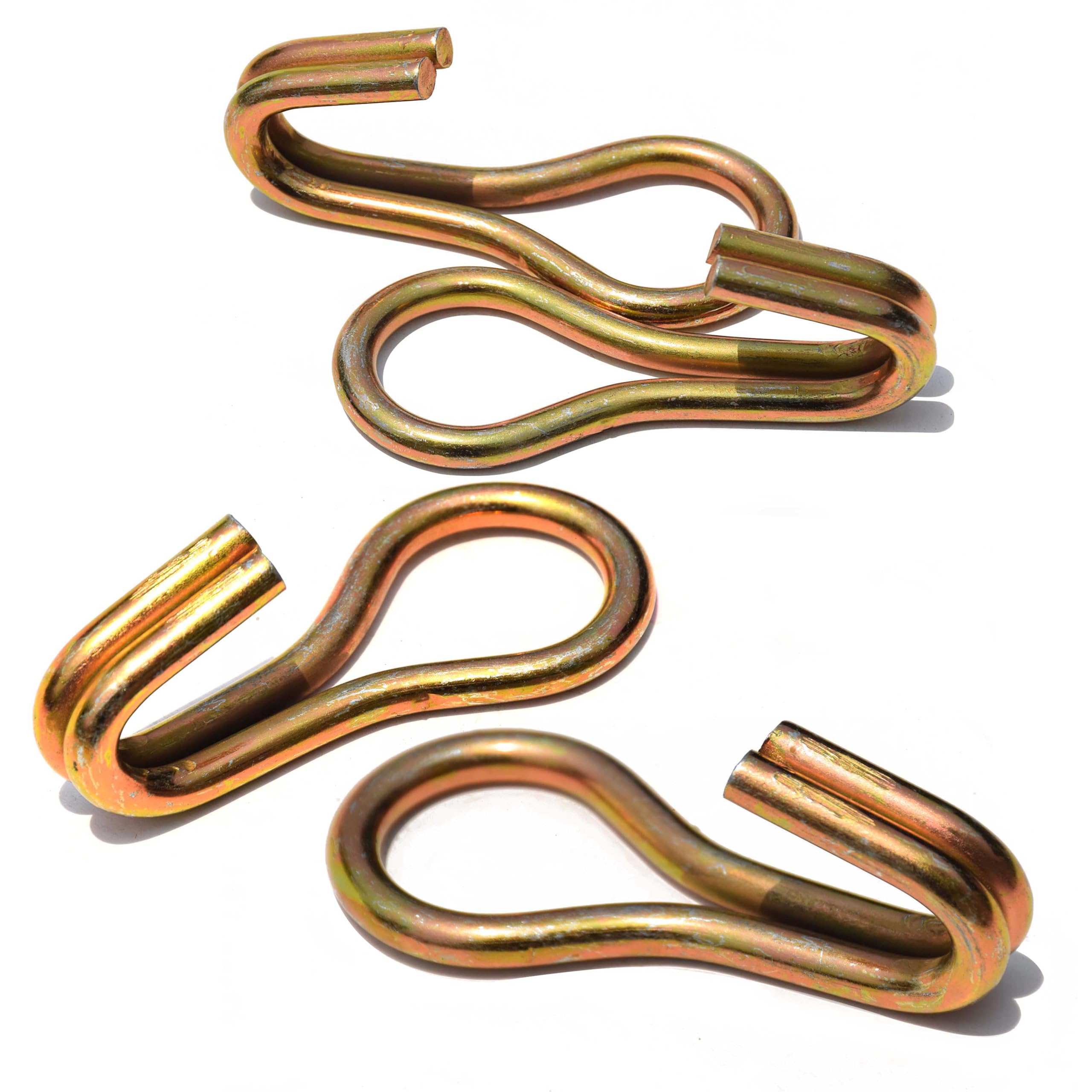 Pure Source India Metal Hook Golden Colour with Heavy Duty for Hanging Fan, Swing, Jhoomar, Heavy Object (3.5 inch) (80gm) (4 PCS)