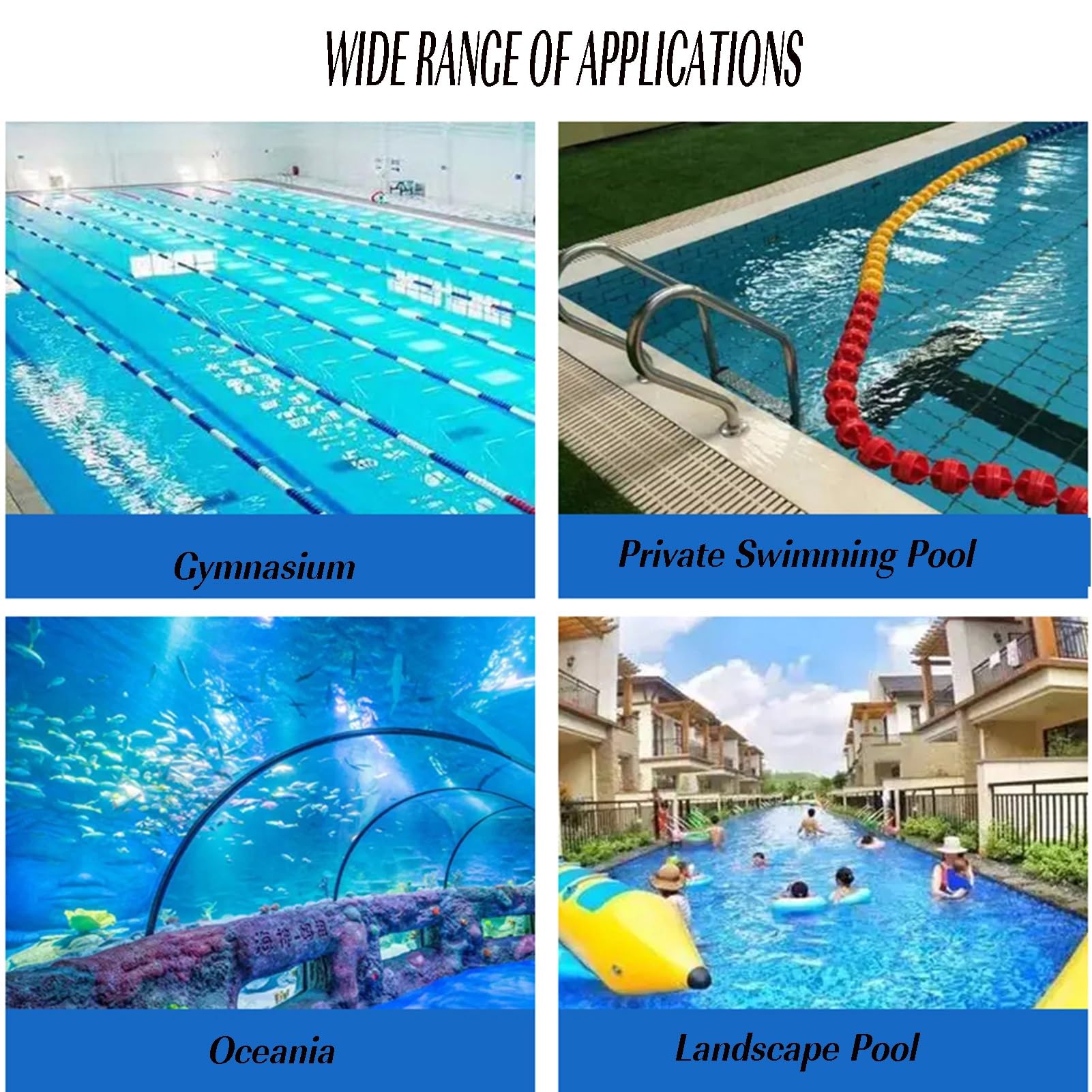 Recinzione di sicurezza per piscina, corda divisoria resistente con boe, 18 m per una visibilità e sicurezza efficaci, accessori essenziali per piscina