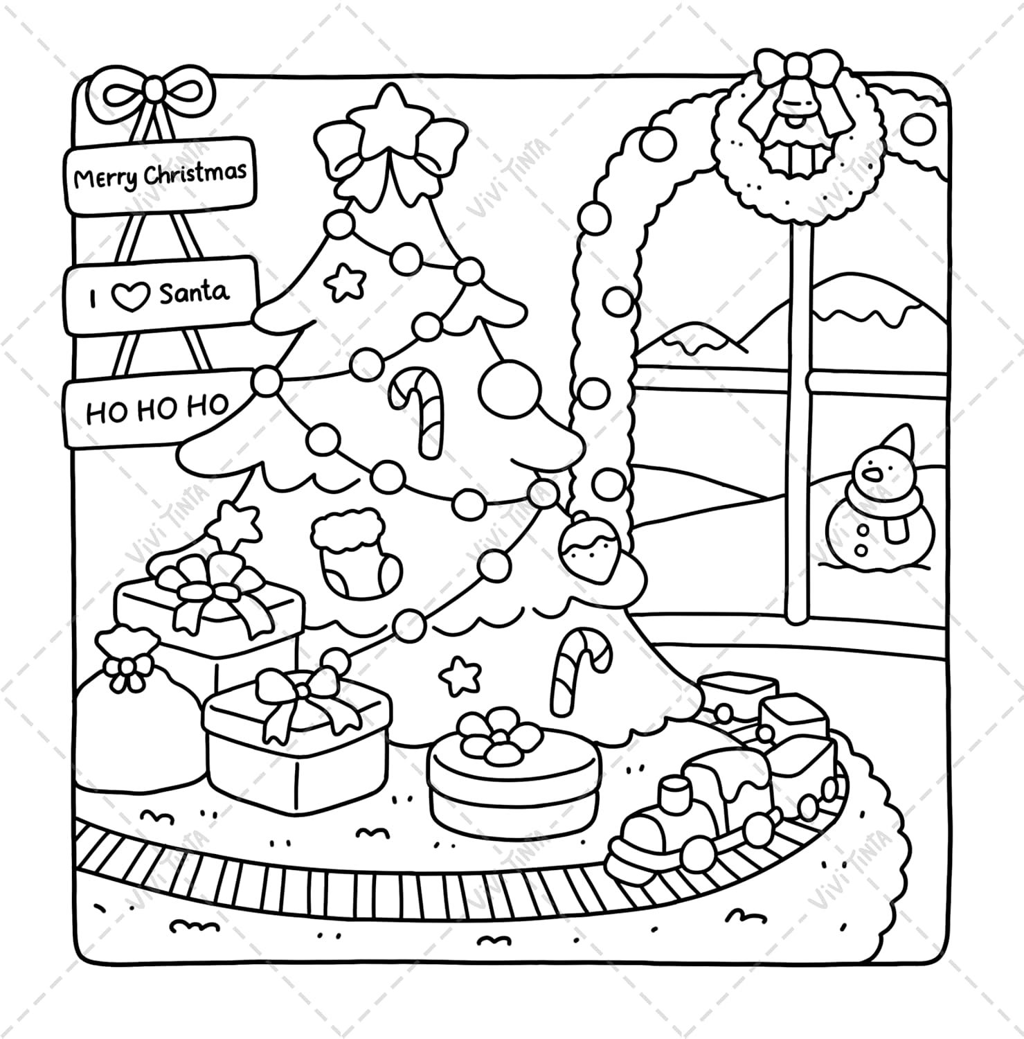 Christmas: Cozy Coloring Book for Adults & Teens Featuring Festive Holiday Winter Scenes - Preview 4