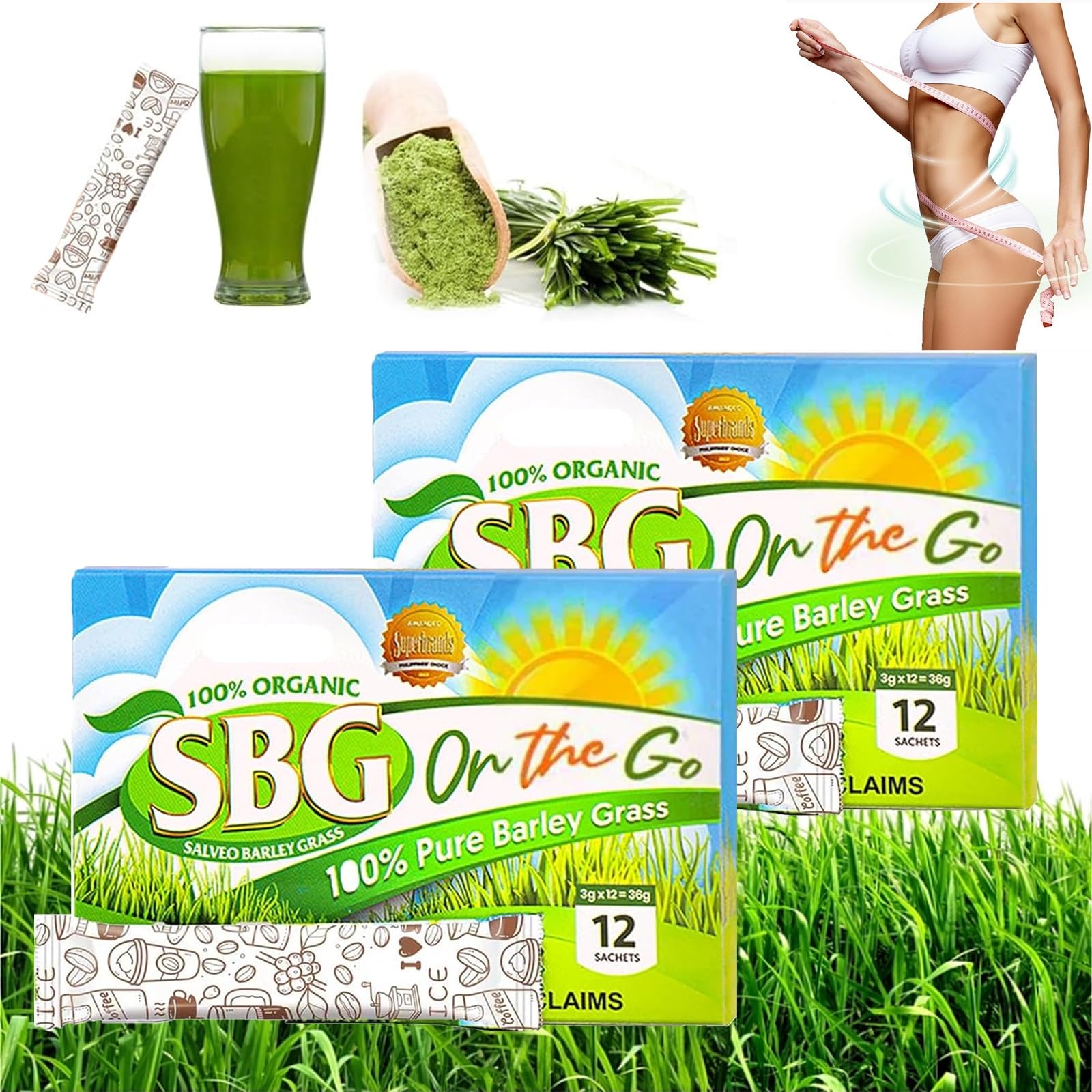 Sbg Salveo Barley Grass - 2024 New Salveo Barley Grass Powder, 100% Pure and Organic Sbg Barley Grass Juice Powder, Salveo Well Organic Barley Grass Juice Powder, Boost Your Health Naturally(2pcs)