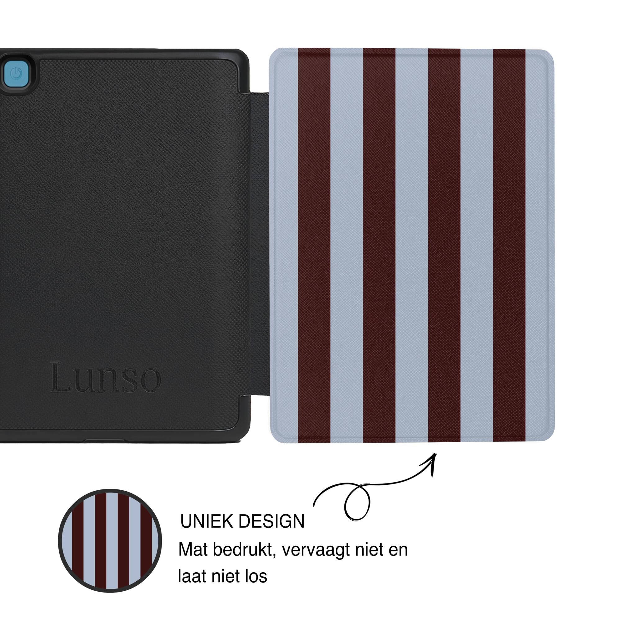Lunso Compatible avec Kobo Aura Edition 2 Étui (6 pouces) - Housse Vegan Saffiano Cuir Sleep Cover - Bourgogne