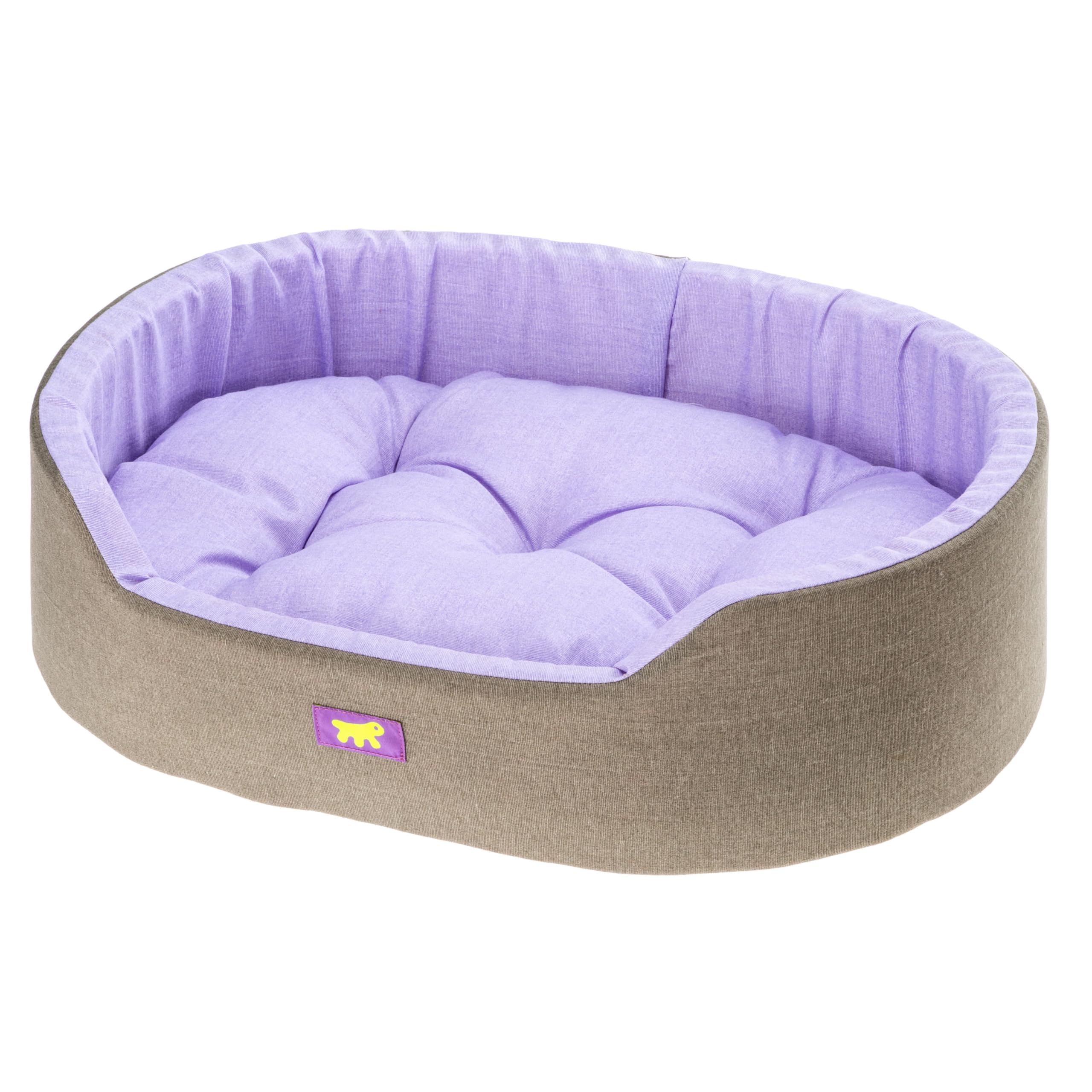 Ferplast Dog Bed Dandy - Removable, Washable Cushion, Cotton Cover with Soft Padding, Bed for Medium Size Dogs, 95 x 60 xh 21 cm, Lilac