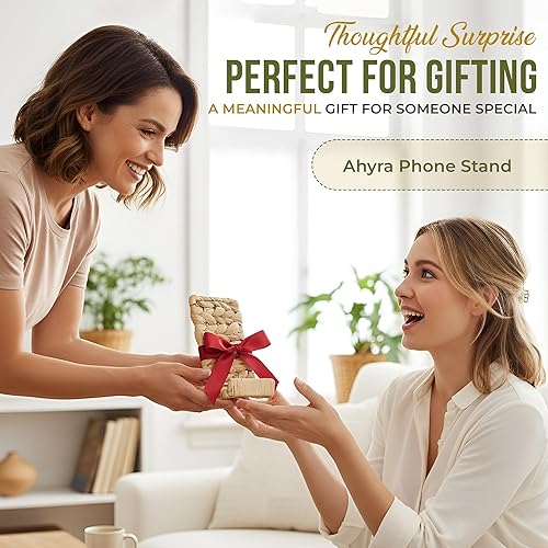 Miniatura 7 de Ahyra - Soporte de mimbre para escritorio, tejido a mano, soporte para teléfono celular de jacinto de agua, resistente soporte para tableta,