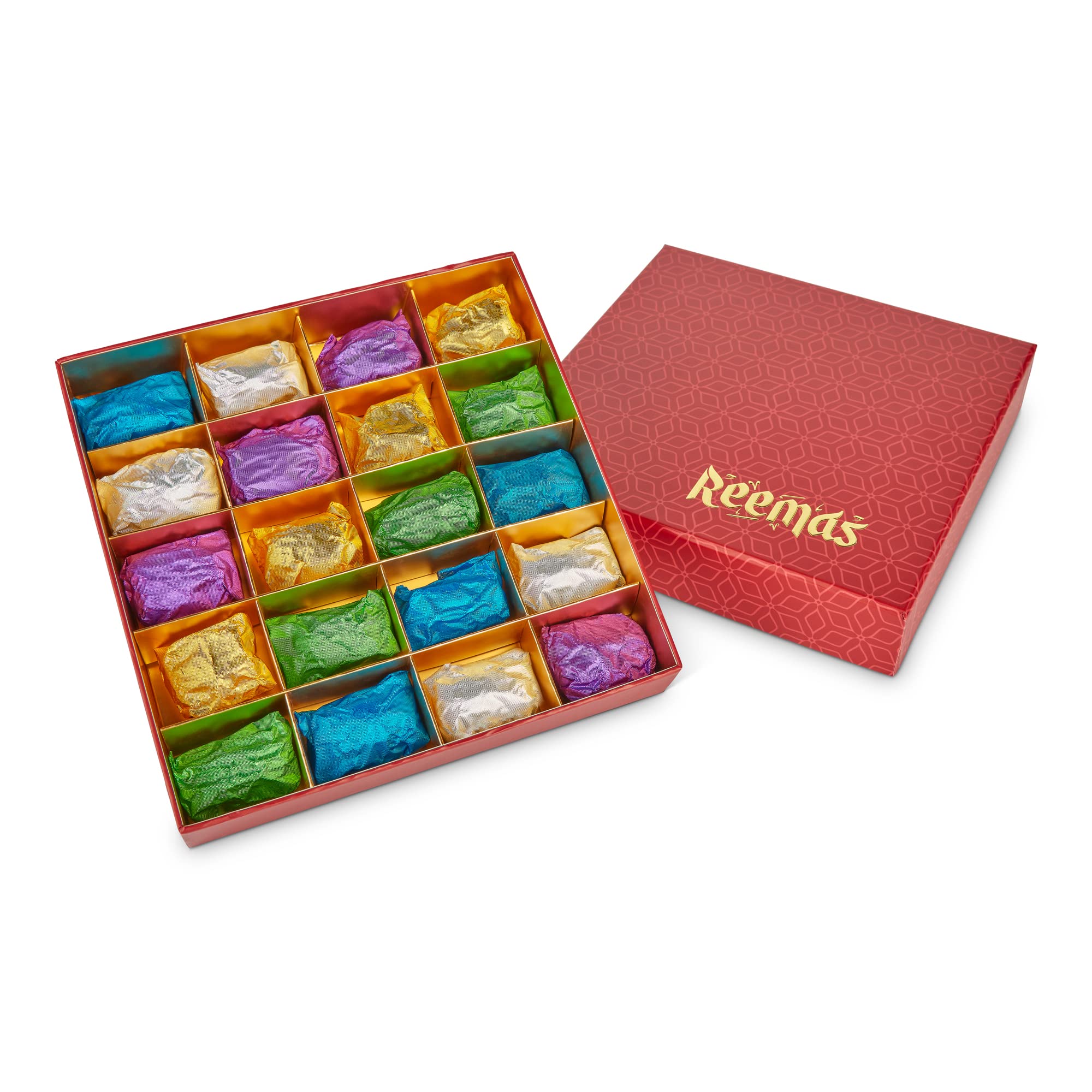 REEMAS GOURMET Dried Fruit Dates Filled with Nuts (Hazelnut Pistachio Pecan Almond Cashew) 20 Pcs - Healthy Gift Box - No Added Sugar - Vegan Medjool Mabroom