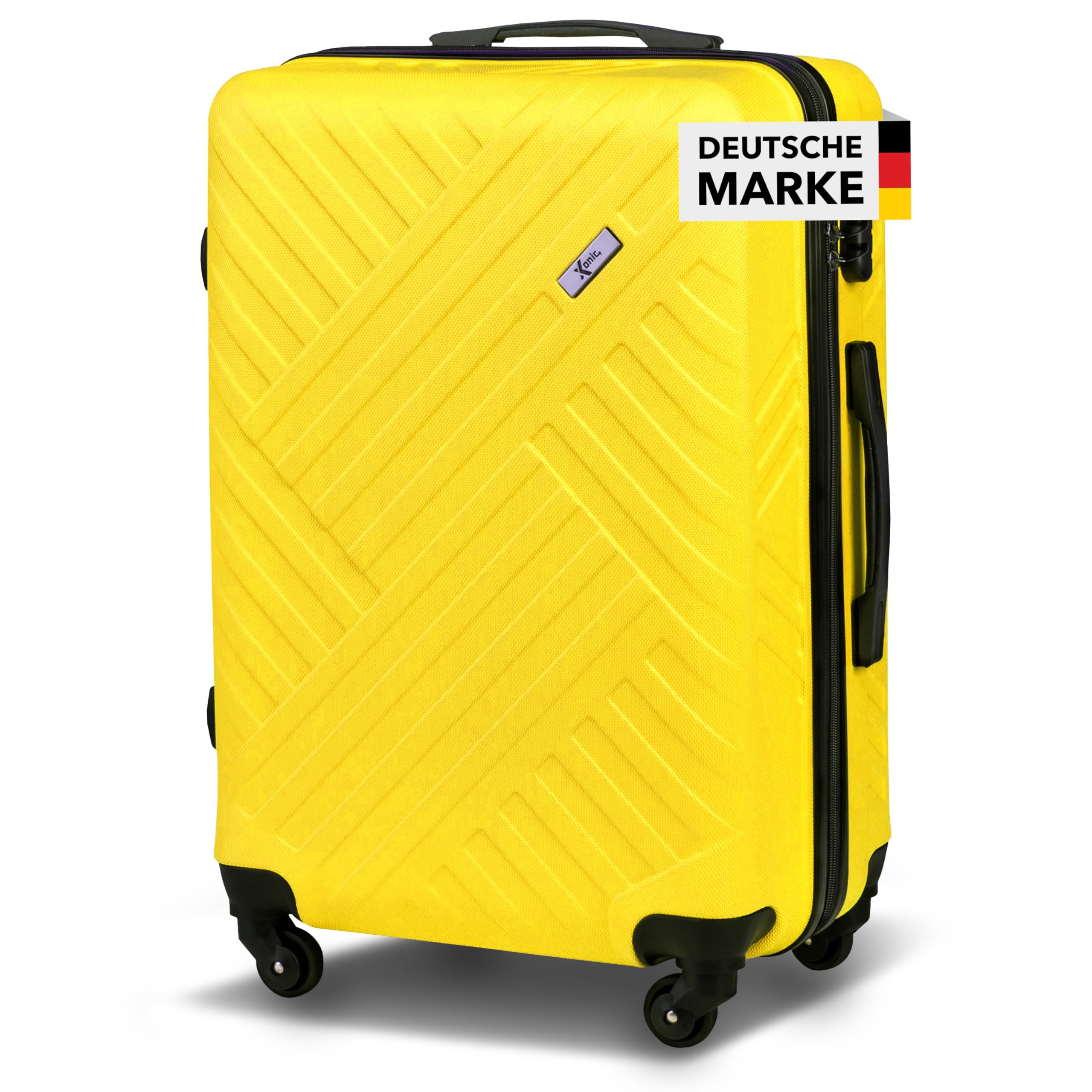 Xonic Design Reisekoffer mit Rollen– ABS Hartschalenkoffer mit 360° Leichtlauf-Rollen – hochwertige Koffer Trolleys Zahlenschloss in M, L, XL oder Set –Handgepäck Koffer, Suitcase