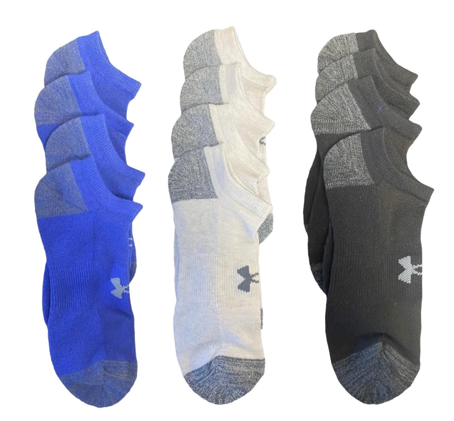 Under Armour Men's Cushion No Show Socks, 6 Pairs, Royal/AST, Size 8.5-13