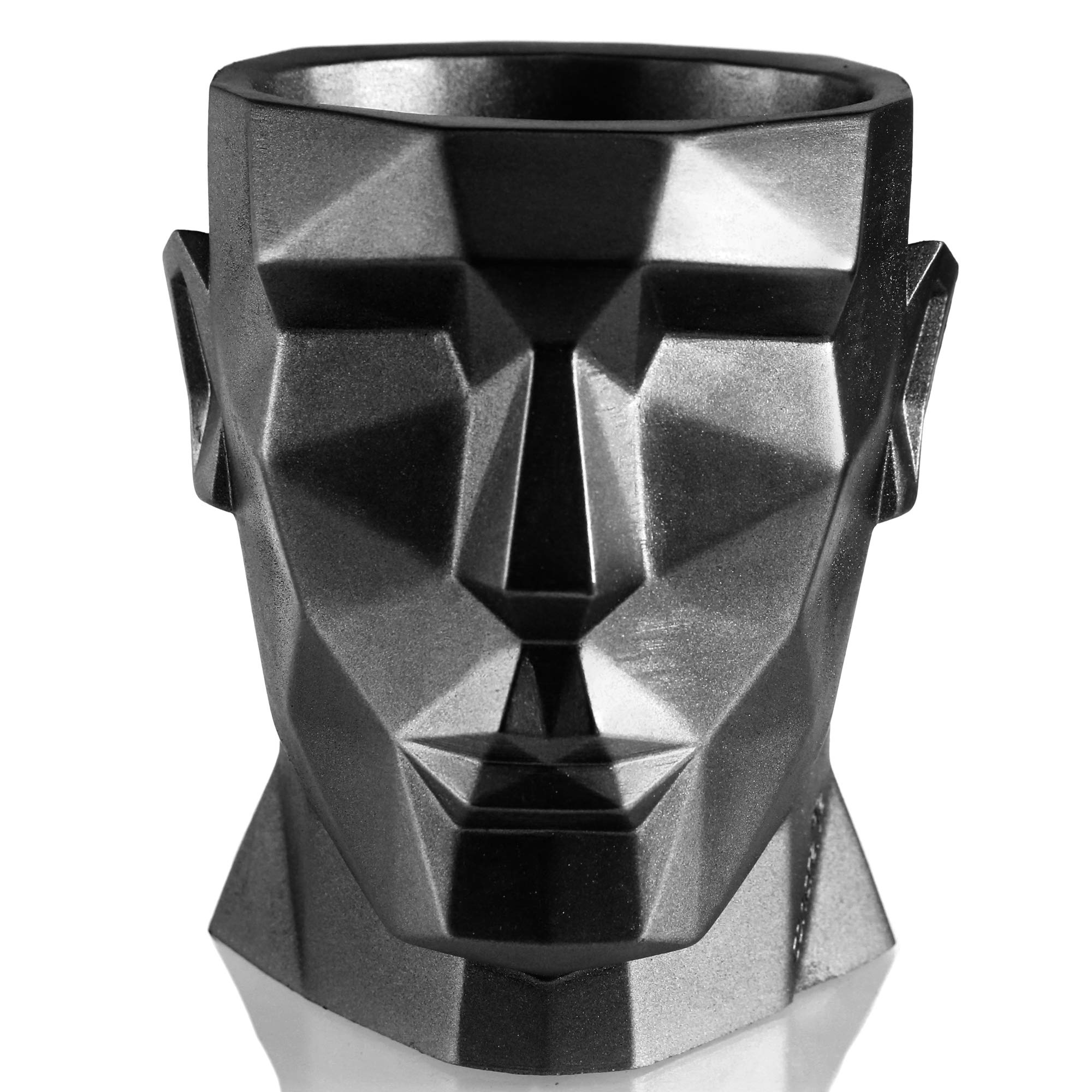 CONCRETTE Apollo Head Planter, Unique Novelty Flower Pot, Sculpture, Home or Garden Decor, Indoor/Outdoor (Steel)